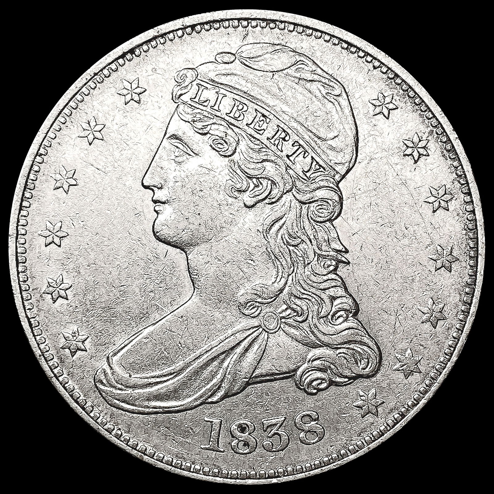 1838 Capped Bust Half Dollar CHOICE AU (1 of 2)