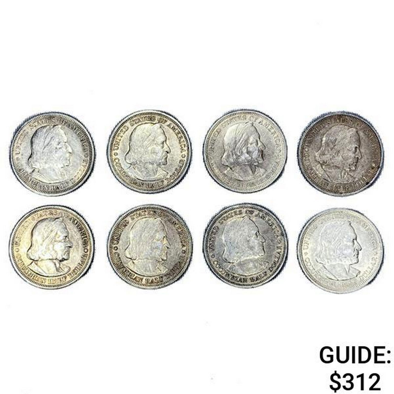 1893 Columbia Half Dollar Collect. [8 Coins] (1 of 2)