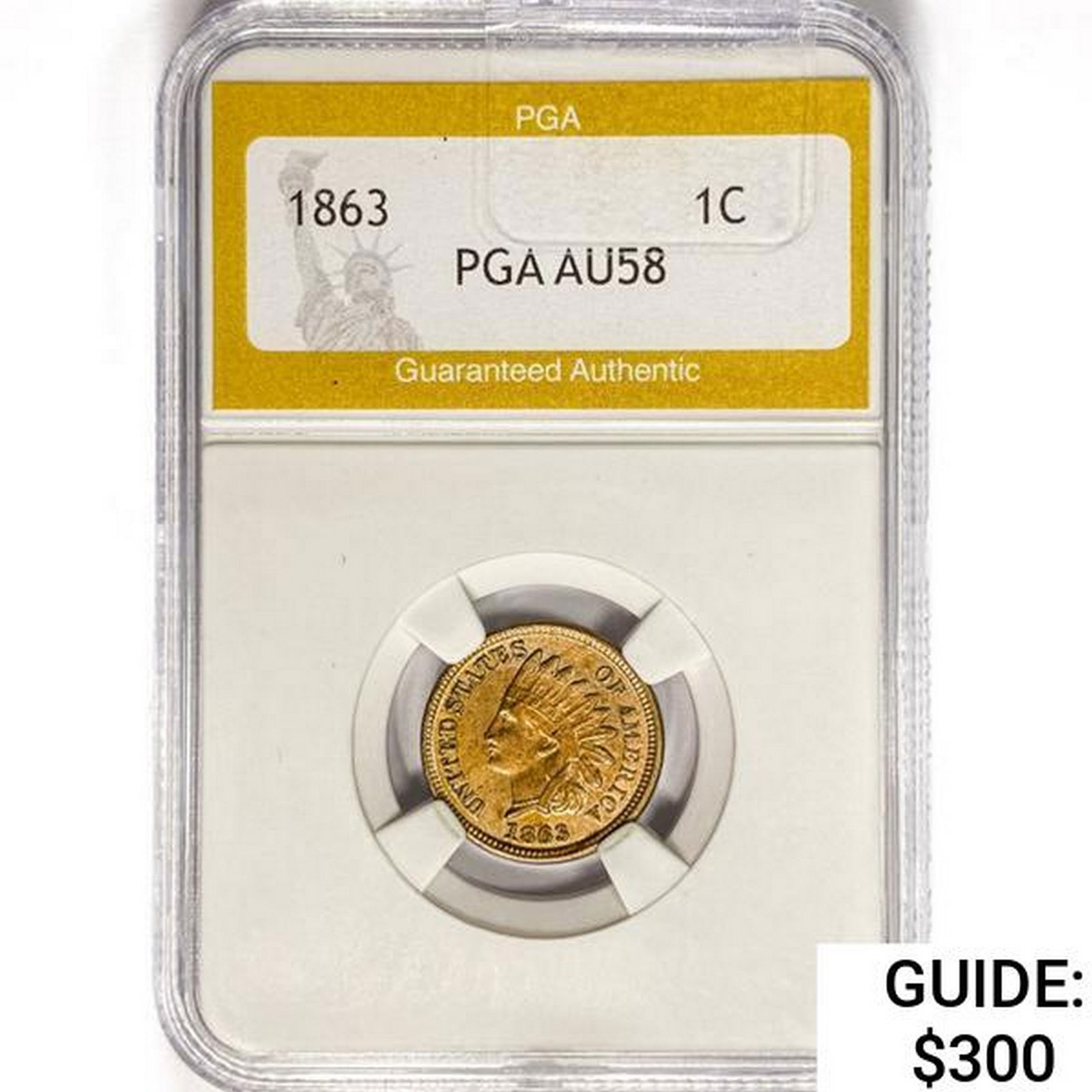 1863 Indian Head Cent PGA AU58 (1 of 2)