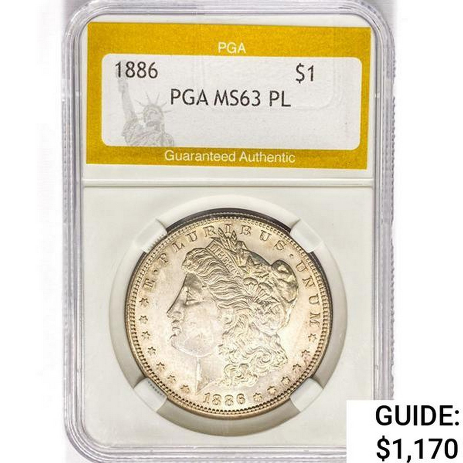 1886-S Morgan Silver Dollar PGA MS63 PL (1 of 2)