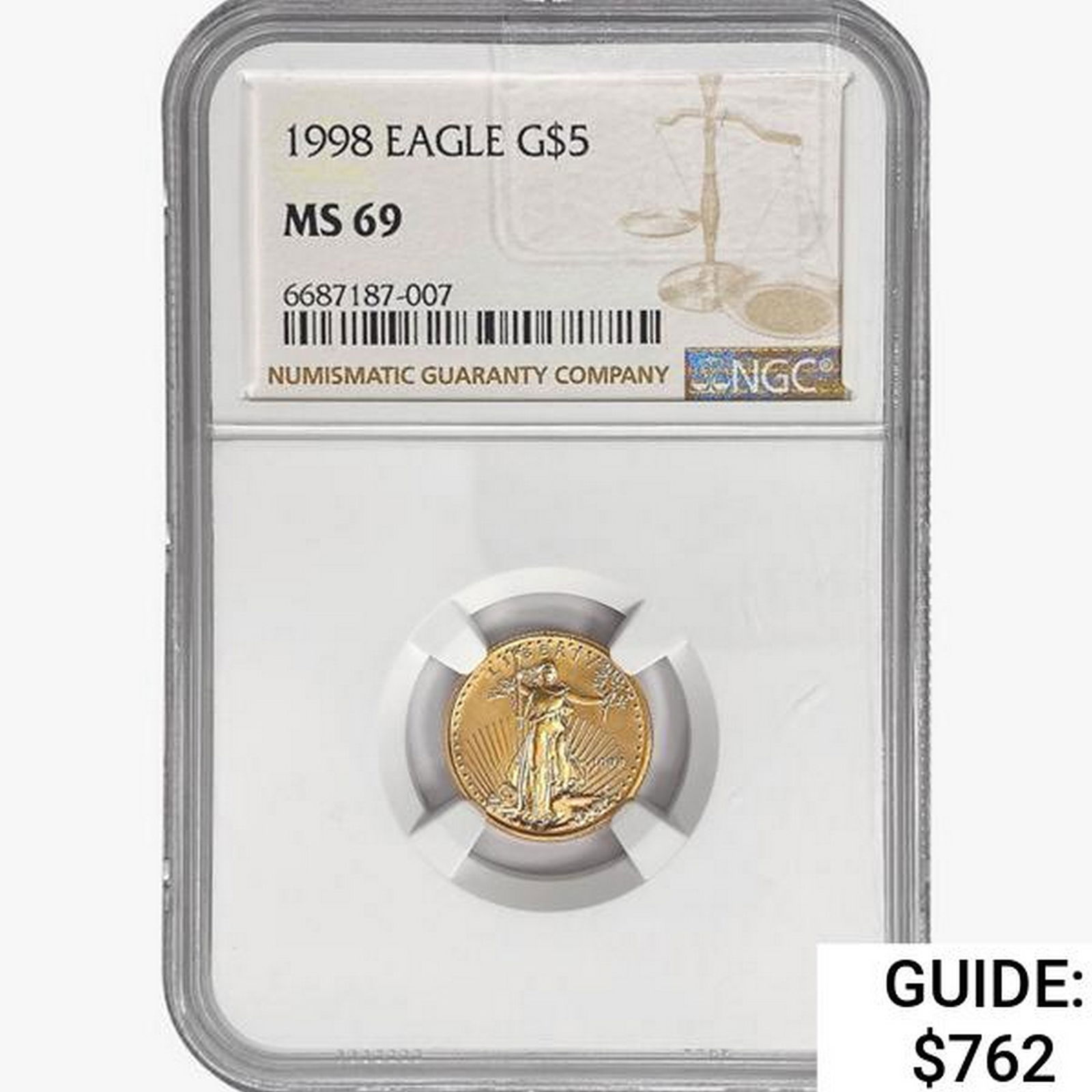 1998 $5 1/10oz. Gold Eagle NGC MS69 (1 of 2)