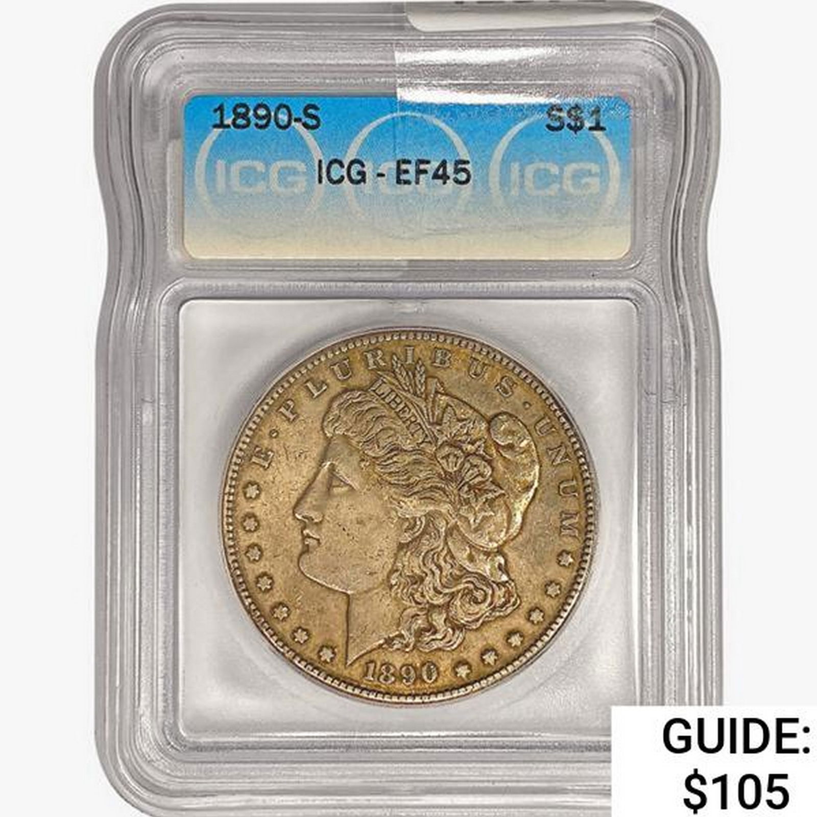 1890-S Morgan Silver Dollar ICG EF45 (1 of 2)
