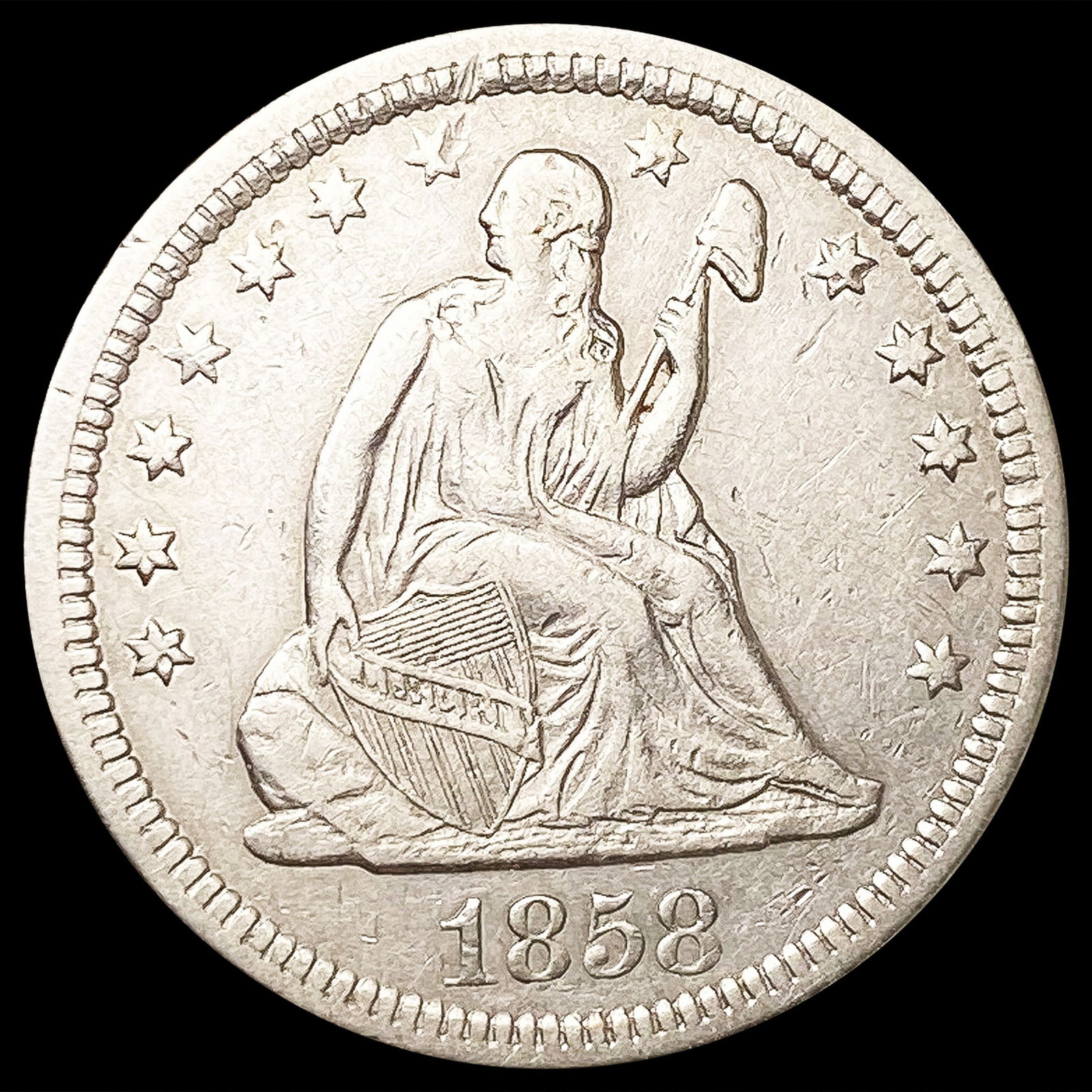 1853 Seated Liberty Quarter CLOSELY UNCIRCULATED (1 of 2)