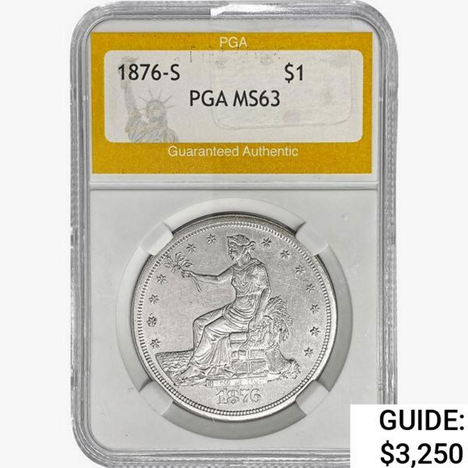 1876-S Silver Trade Dollar PGA MS63 (1 of 2)