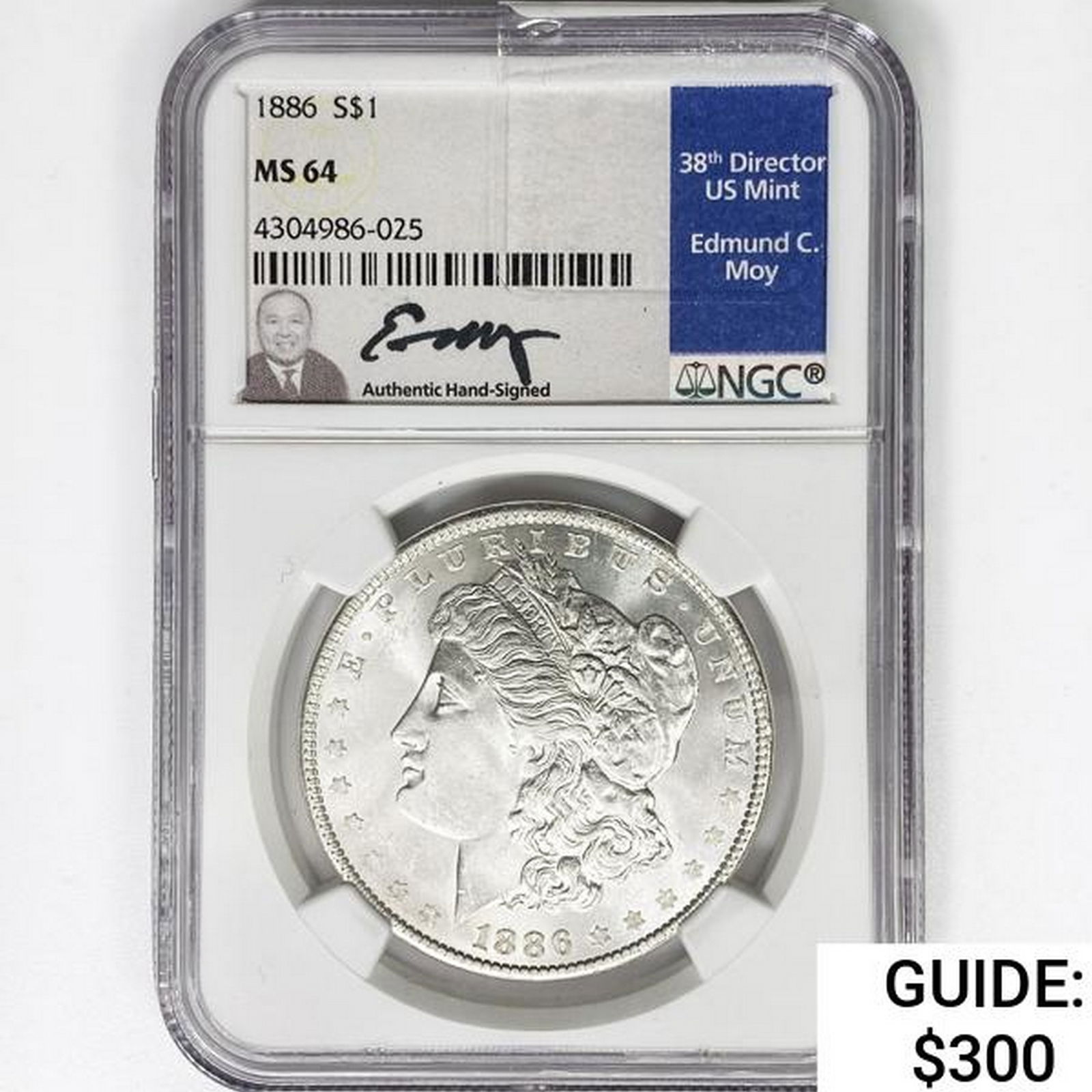 1886 Morgan Silver Dollar NGC MS64 Signed Moy (1 of 2)