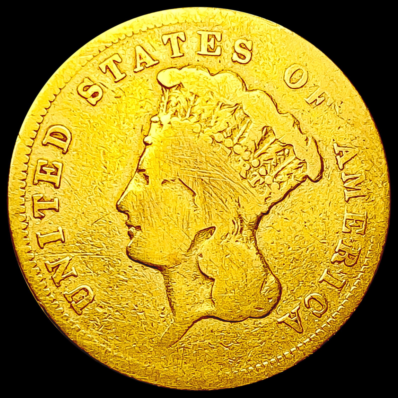 1856-S $3 Gold Piece NICELY CIRCULATED (1 of 2)
