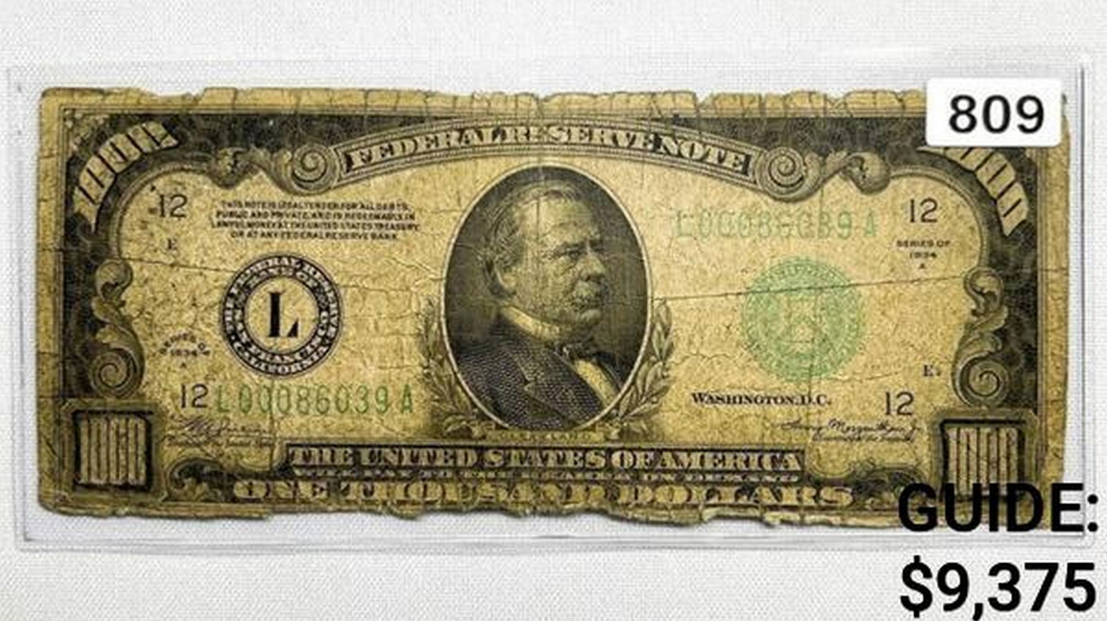 1934 $1000 Fed Reserve Note (1 of 2)