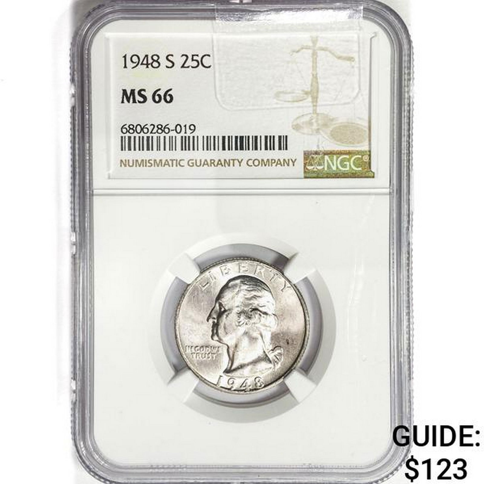 1948-S Washington Silver Quarter NGC MS66 (1 of 2)
