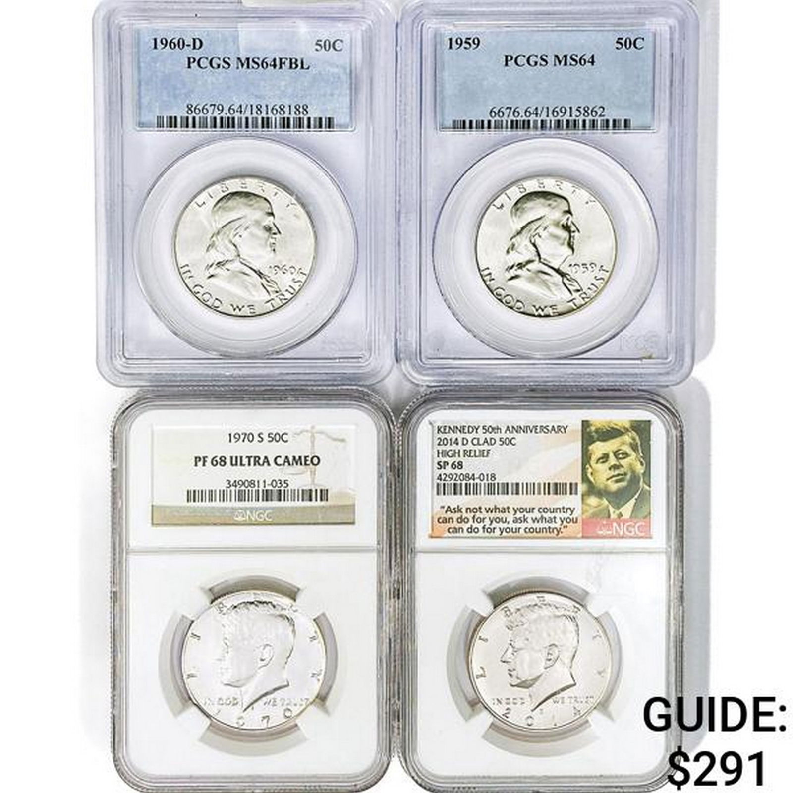 1959-2014 [4] Silver Half Dollars NGC/PCGS (1 of 2)
