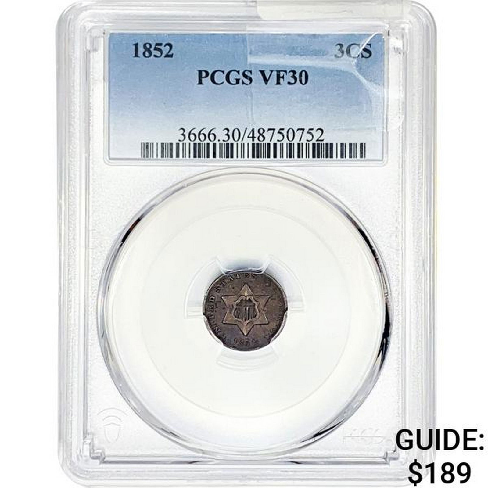 1852 Silver Three Cent PCGS VF30 (1 of 2)