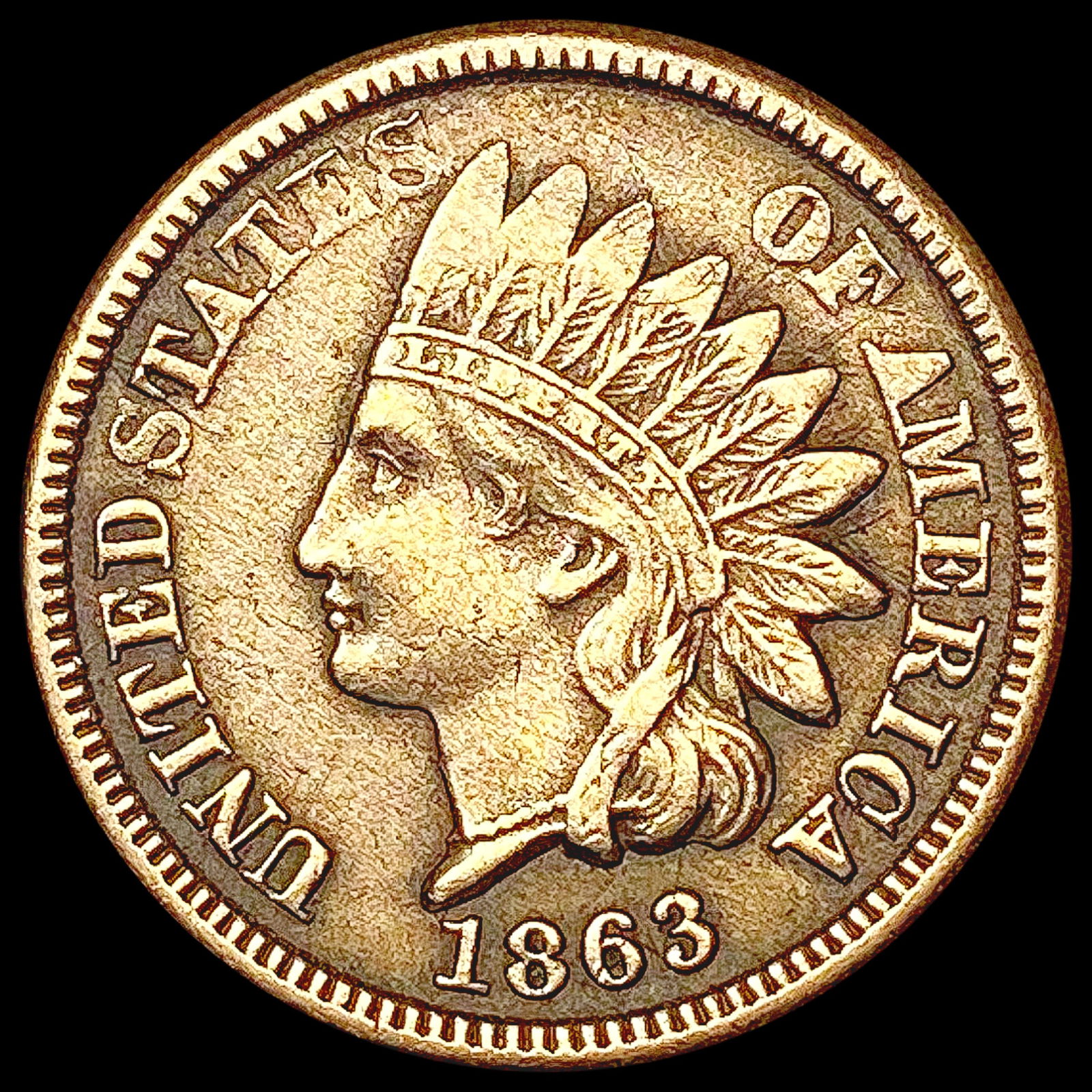 1863 Indian Head Cent CLOSELY UNCIRCULATED (1 of 2)