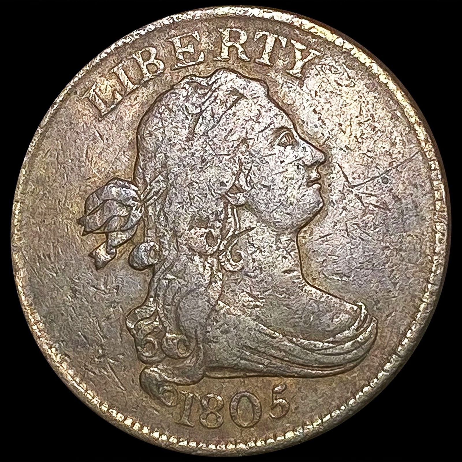 1805 Draped Bust Half Cent NICELY CIRCULATED (1 of 2)