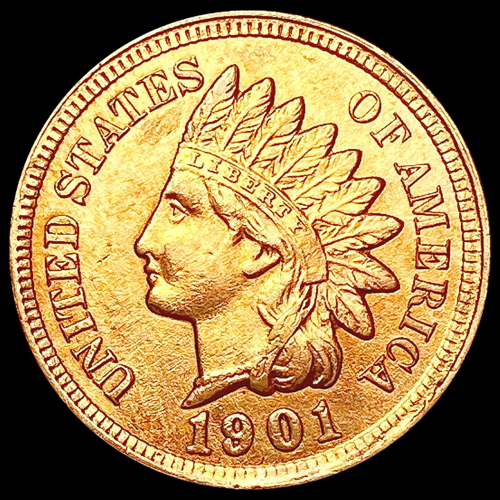 1901 RED Indian Head Cent UNCIRCULATED (1 of 2)