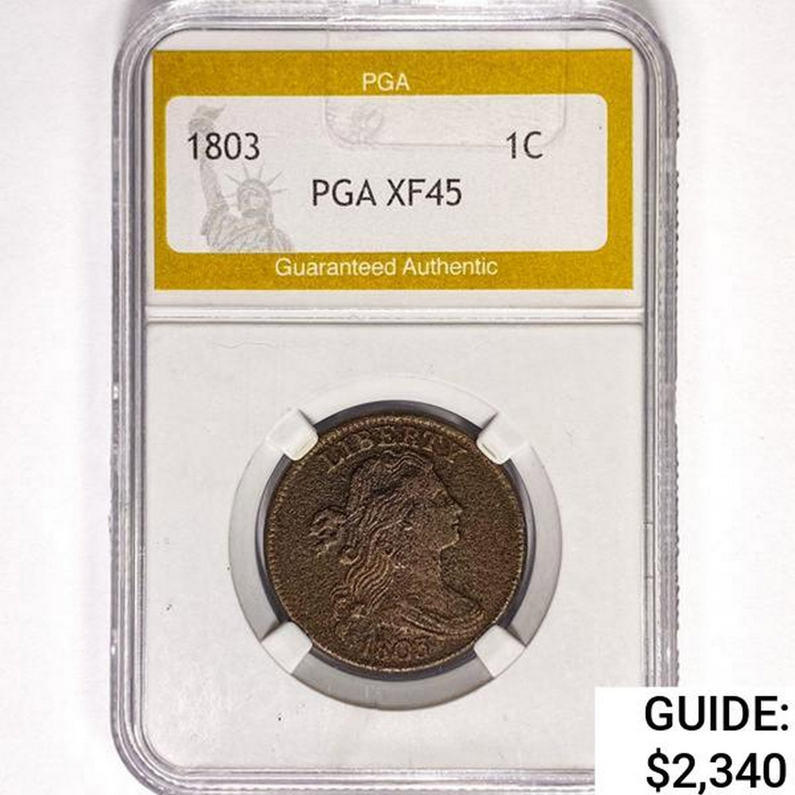1803 Draped Bust Large Cent PGA XF45 (1 of 2)