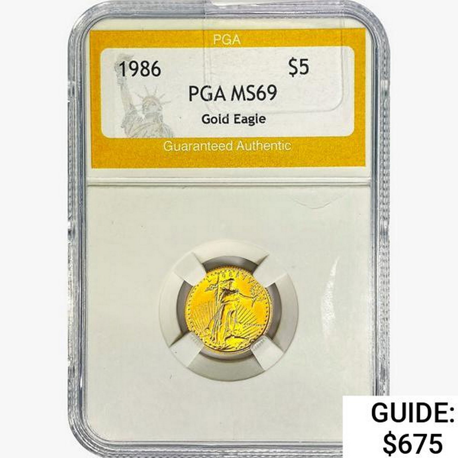 1986 $5 American 1/10oz. Gold Eagle PGA MS69 (1 of 2)