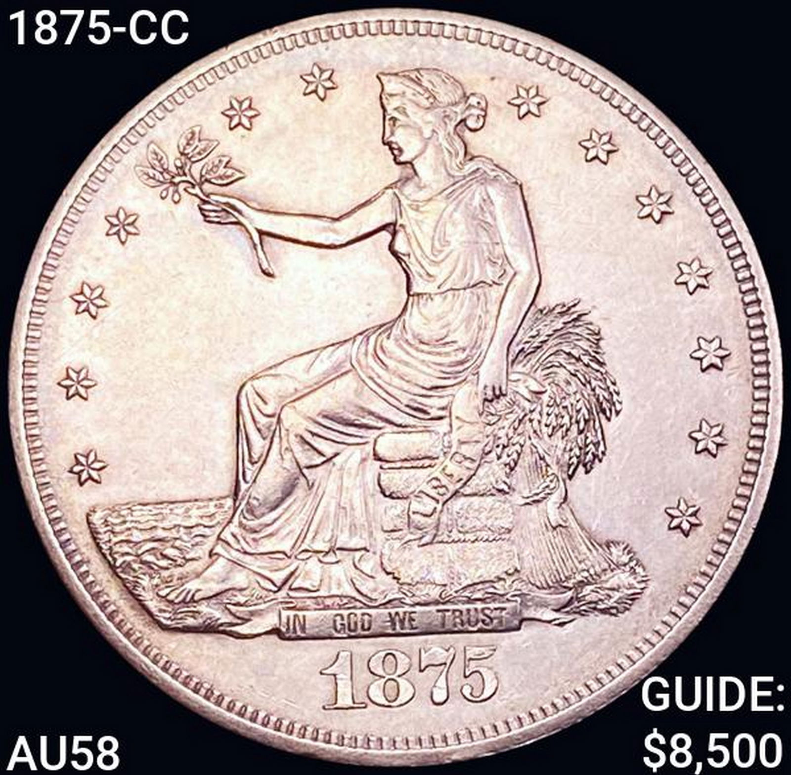 1875-CC Silver Trade Dollar CHOICE AU (1 of 2)