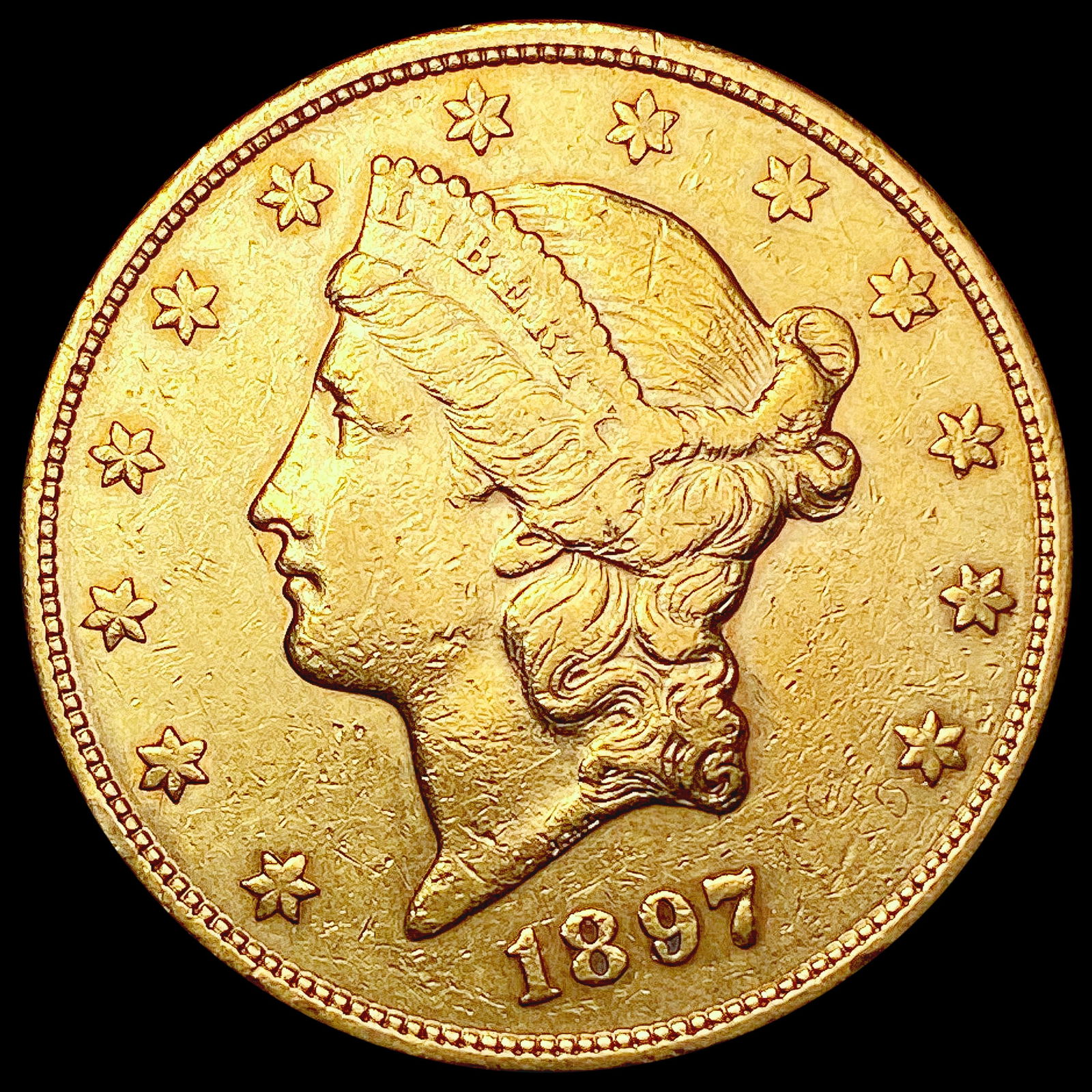 1897-S $20 Gold Double Eagle CLOSELY UNCIRCULATED (1 of 2)
