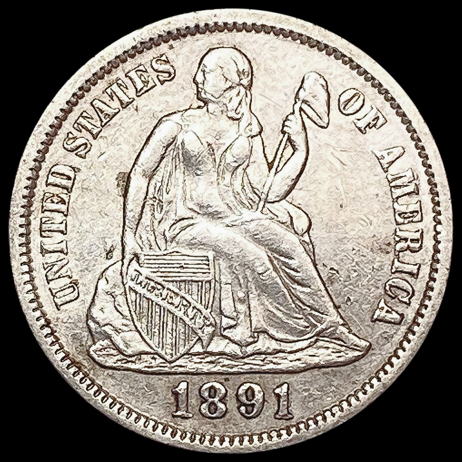 1891 Seated Liberty Dime CLOSELY UNCIRCULATED (1 of 2)