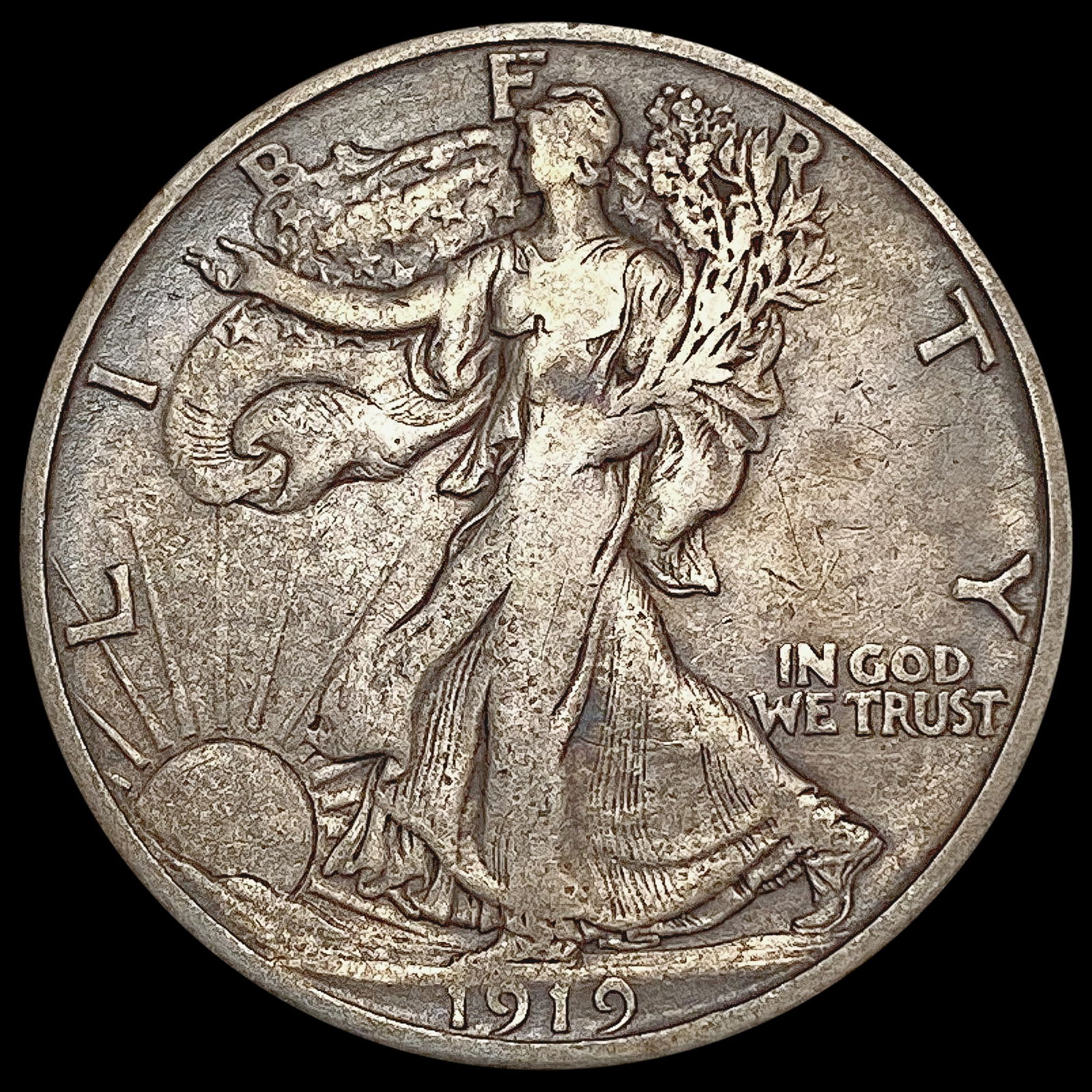 1919-S Walking Liberty Half Dollar LIGHTLY CIRCULA (1 of 2)