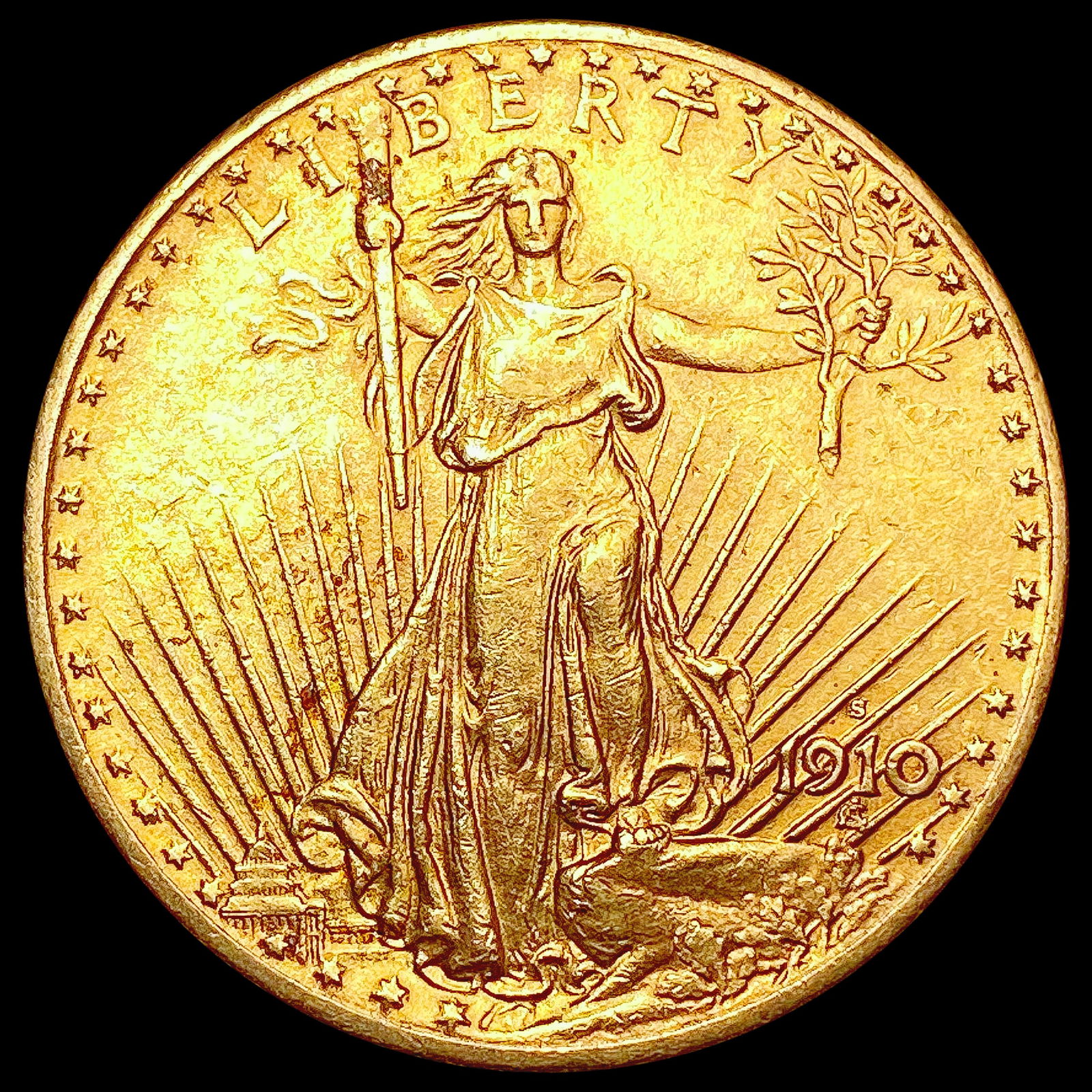 1910-S $20 Gold Double Eagle CLOSELY UNCIRCULATED (1 of 2)