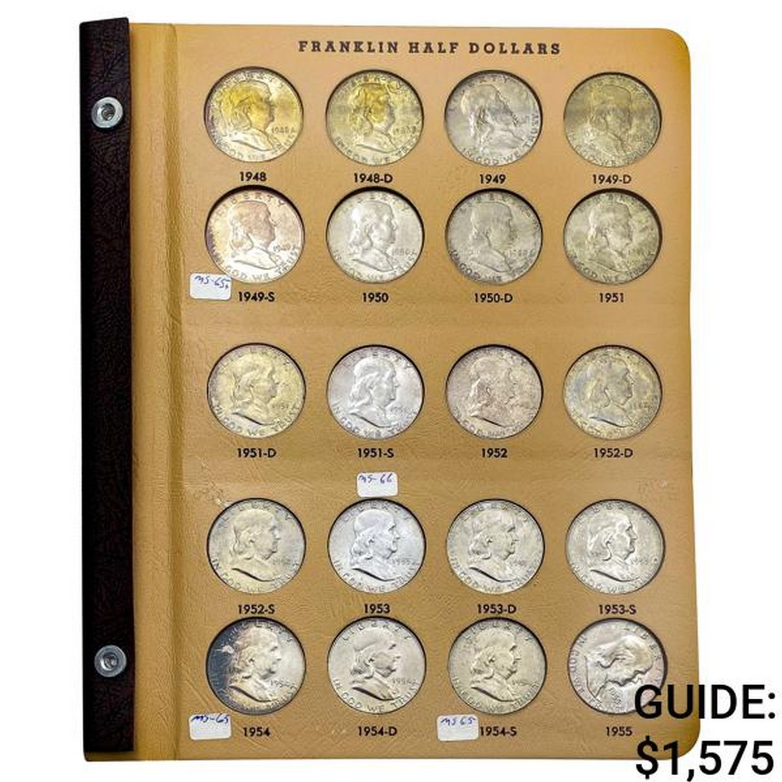 1948-1963 BU Franklin Album [35 Coins]: 1948-1963 BU Franklin Album [35 Coins]