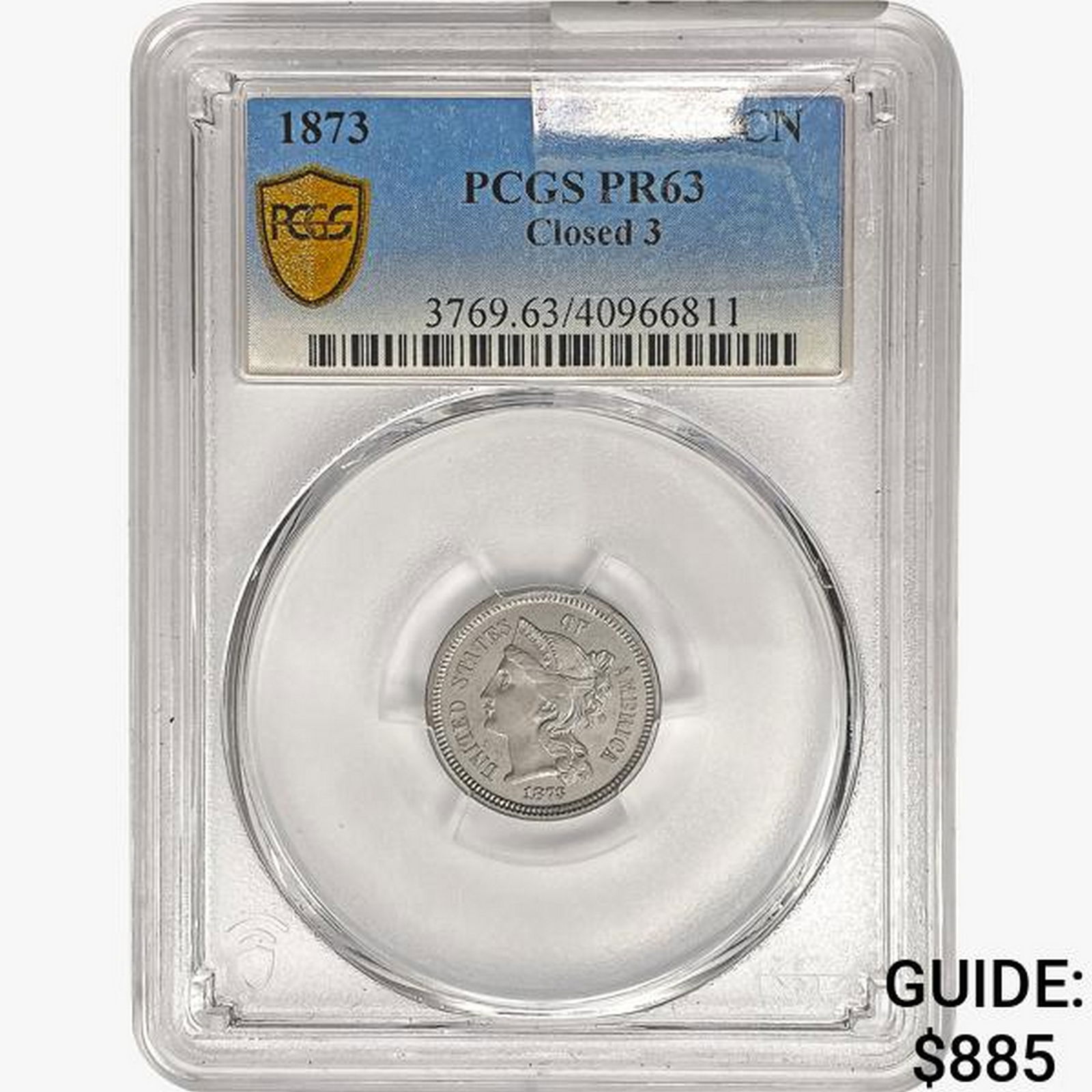 1873 Nickel Three Cent PCGS PR63 Closed 3 (1 of 2)