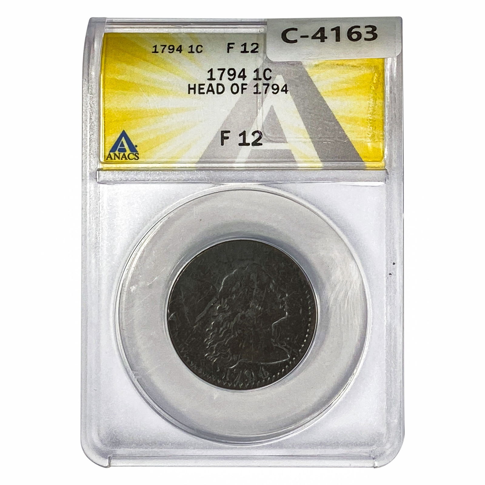 1794 Liberty Cap Large Cent ANACS F12 Head of 1794 (1 of 2)