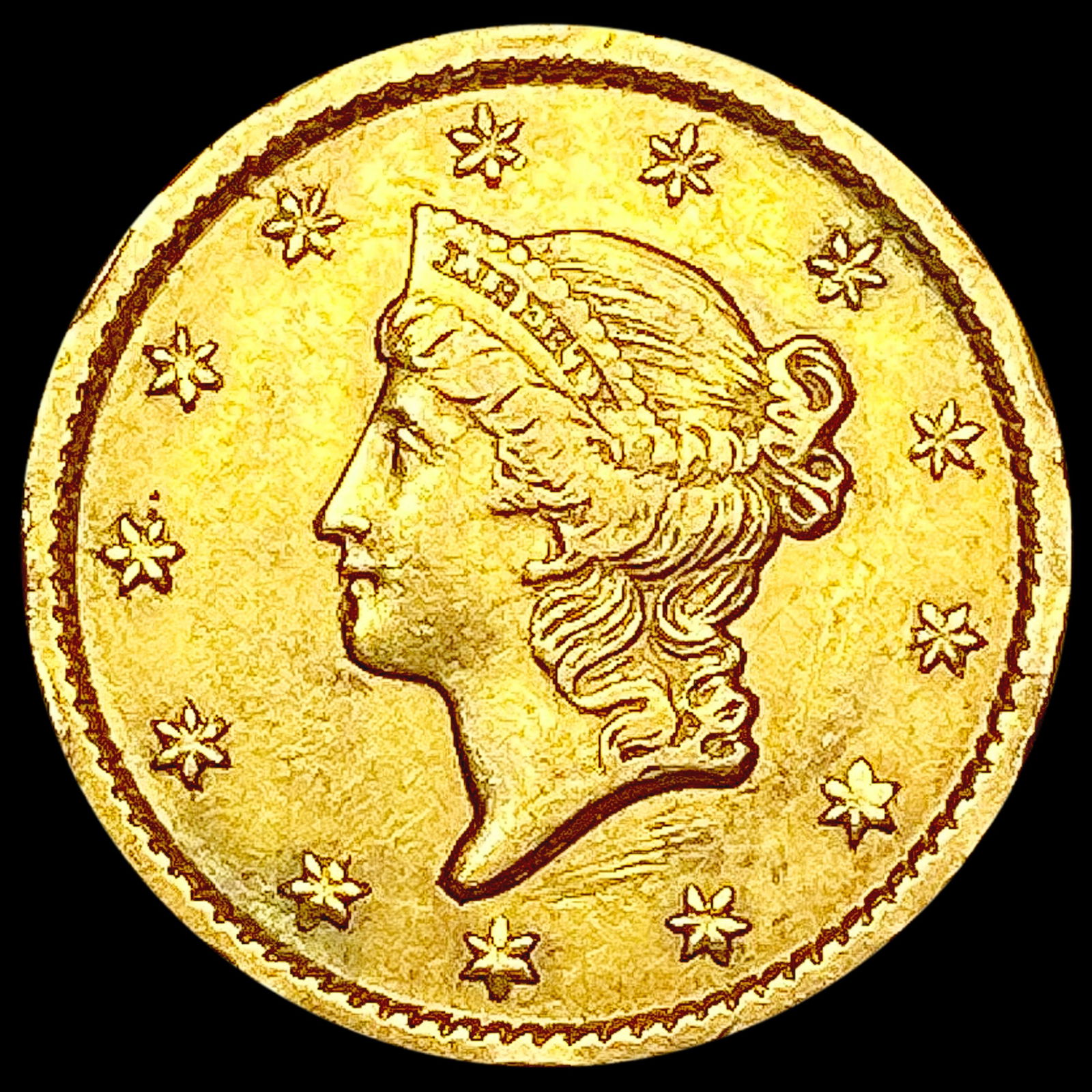 1849 Rare Gold Dollar CHOICE AU (1 of 2)