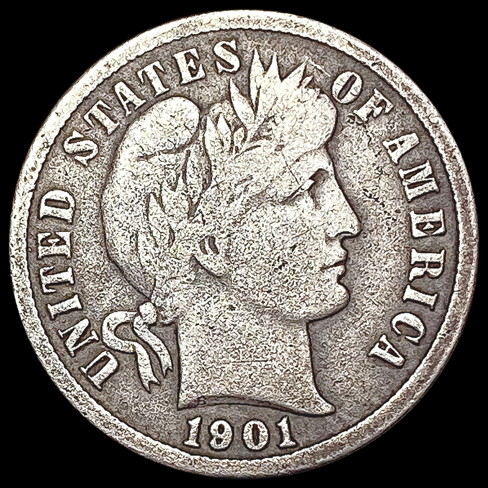 1901-S Barber Dime NICELY CIRCULATED (1 of 2)