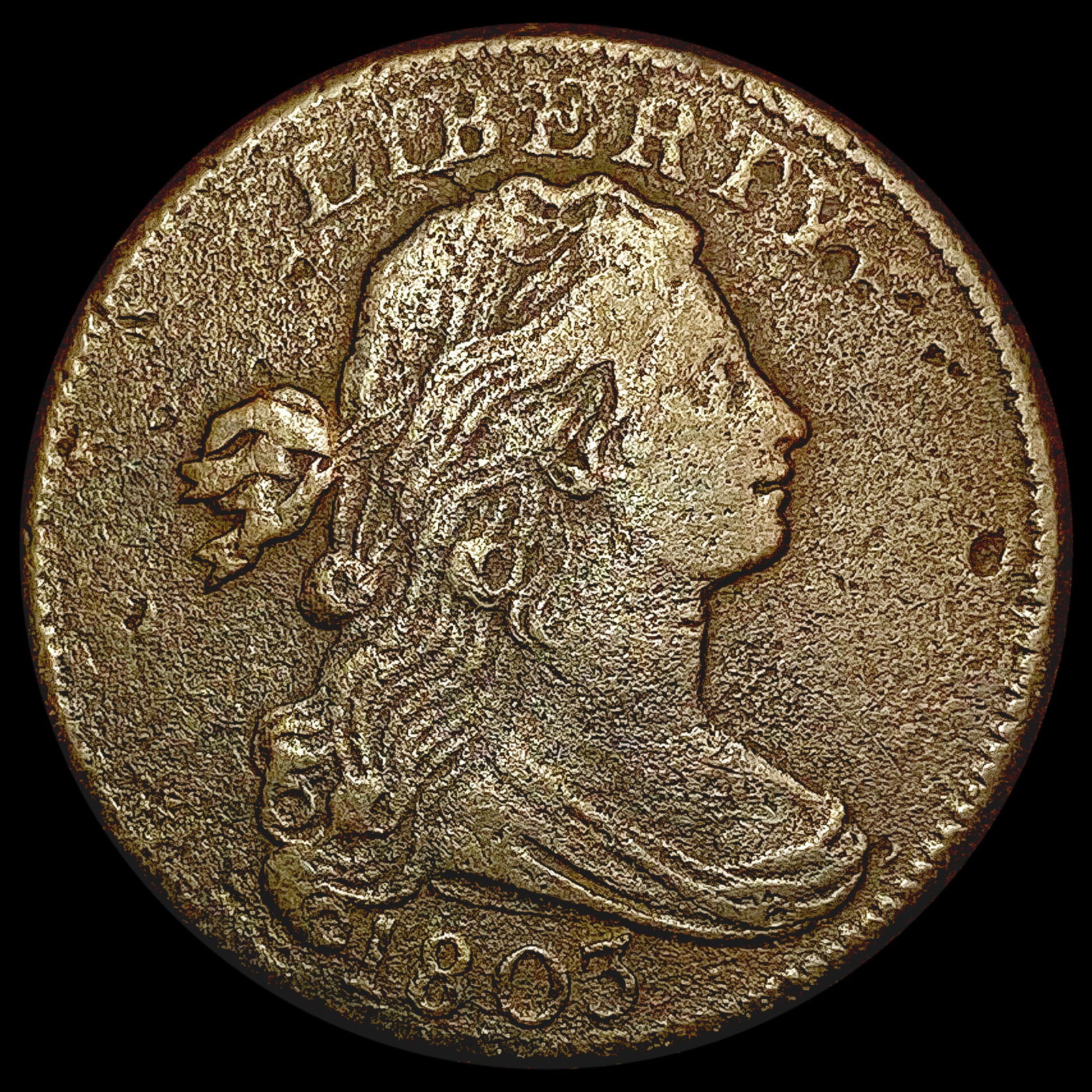 1803 Sm Date Sm Frac Draped Bust Large Cent NICELY (1 of 2)