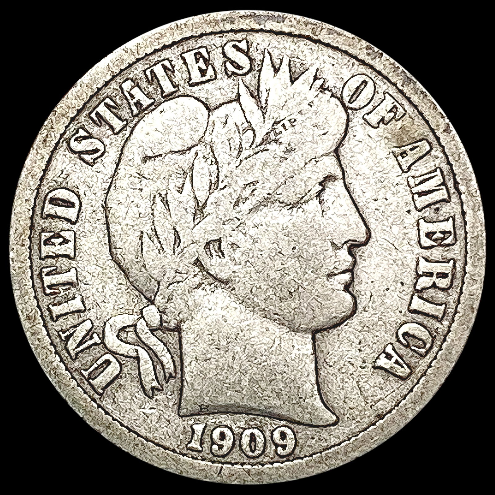 1909-D Barber Dime LIGHTLY CIRCULATED (1 of 2)