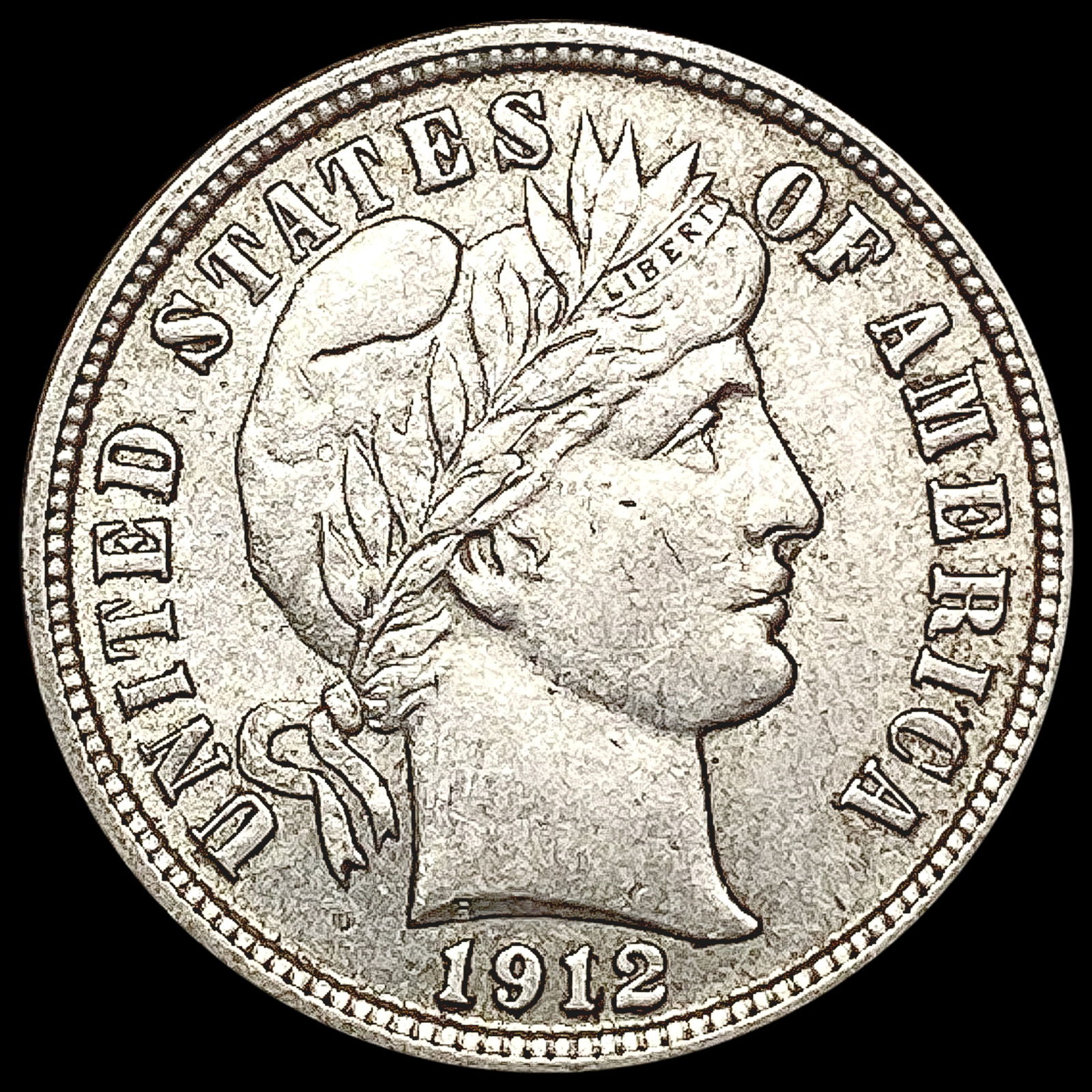 1912-S Barber Dime CLOSELY UNCIRCULATED (1 of 2)