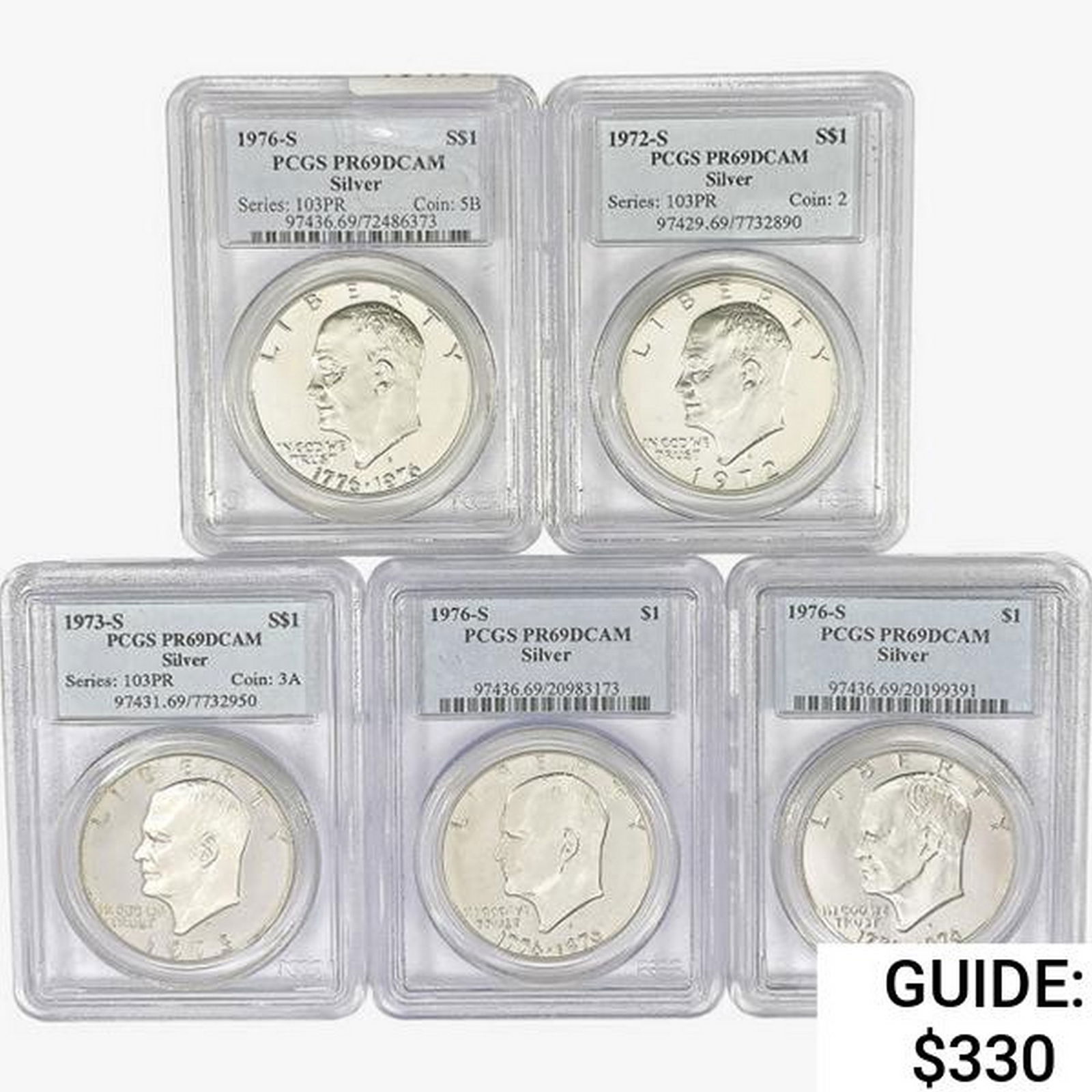1972-1976 [5] Eisenhower Silver Dollar PCGS PR69 D (1 of 2)