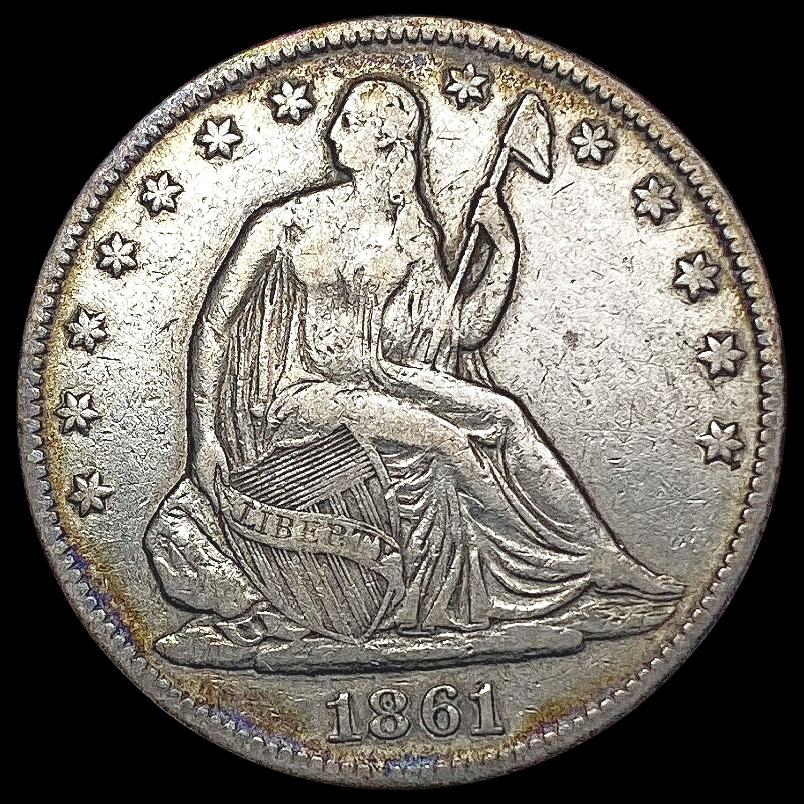 1861 Seated Liberty Half Dollar NEARLY UNCIRCULATE (1 of 2)