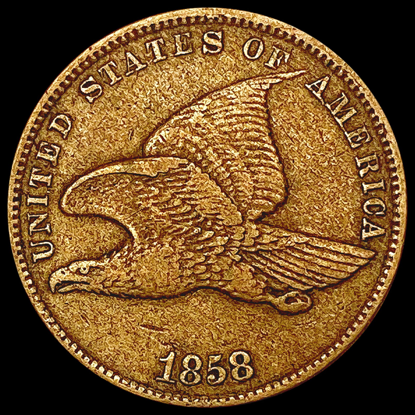 1858 Flying Eagle Cent CLOSELY UNCIRCULATED (1 of 2)