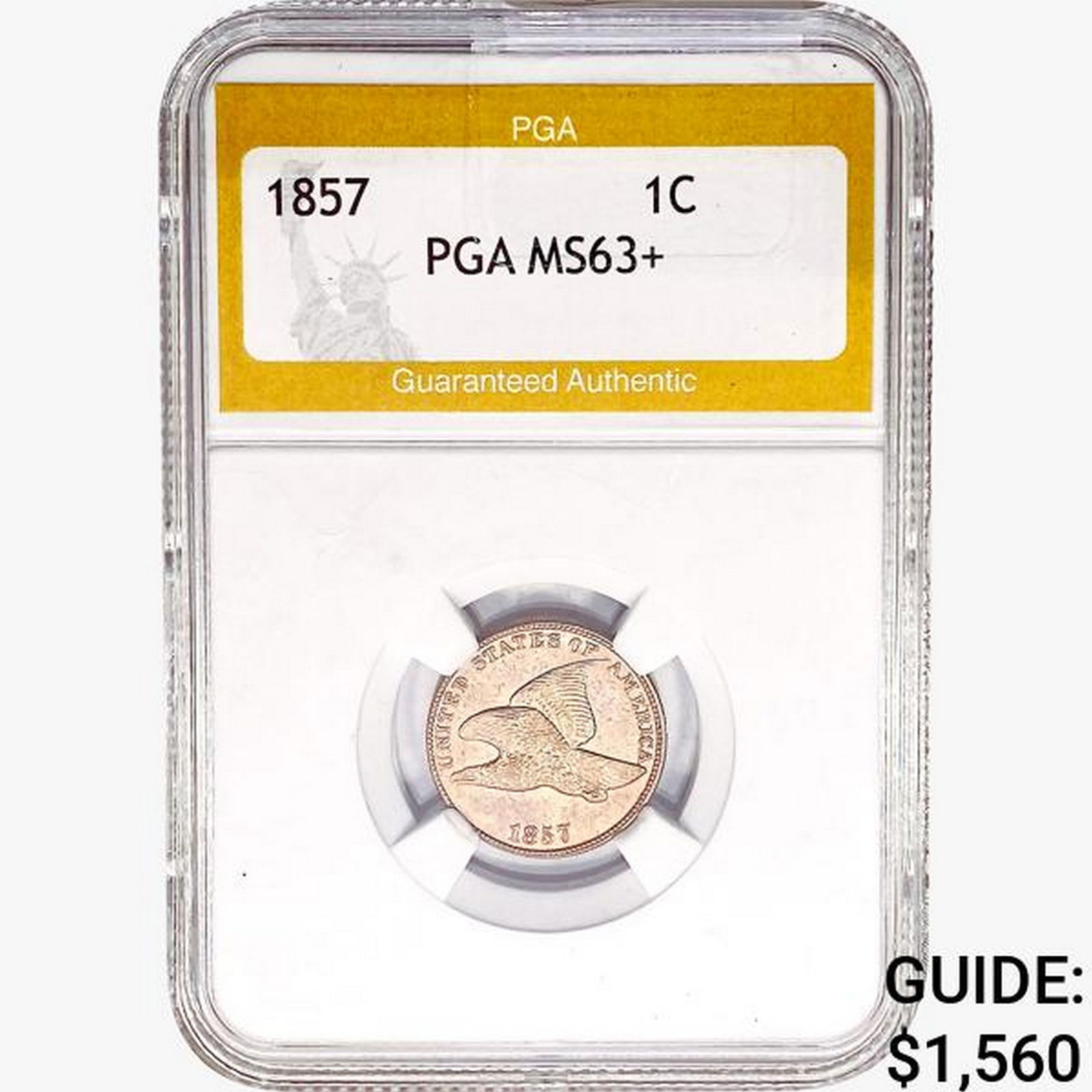1857 Flying Eagle Cent PGA MS63+ (1 of 2)