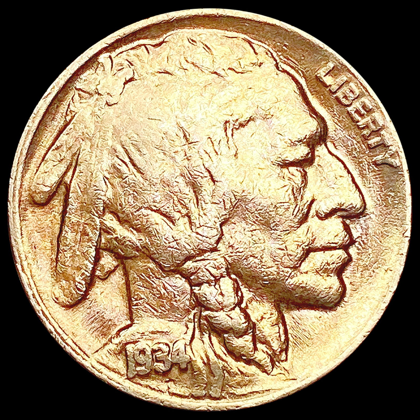 1934-D Buffalo Nickel CLOSELY UNCIRCULATED (1 of 2)