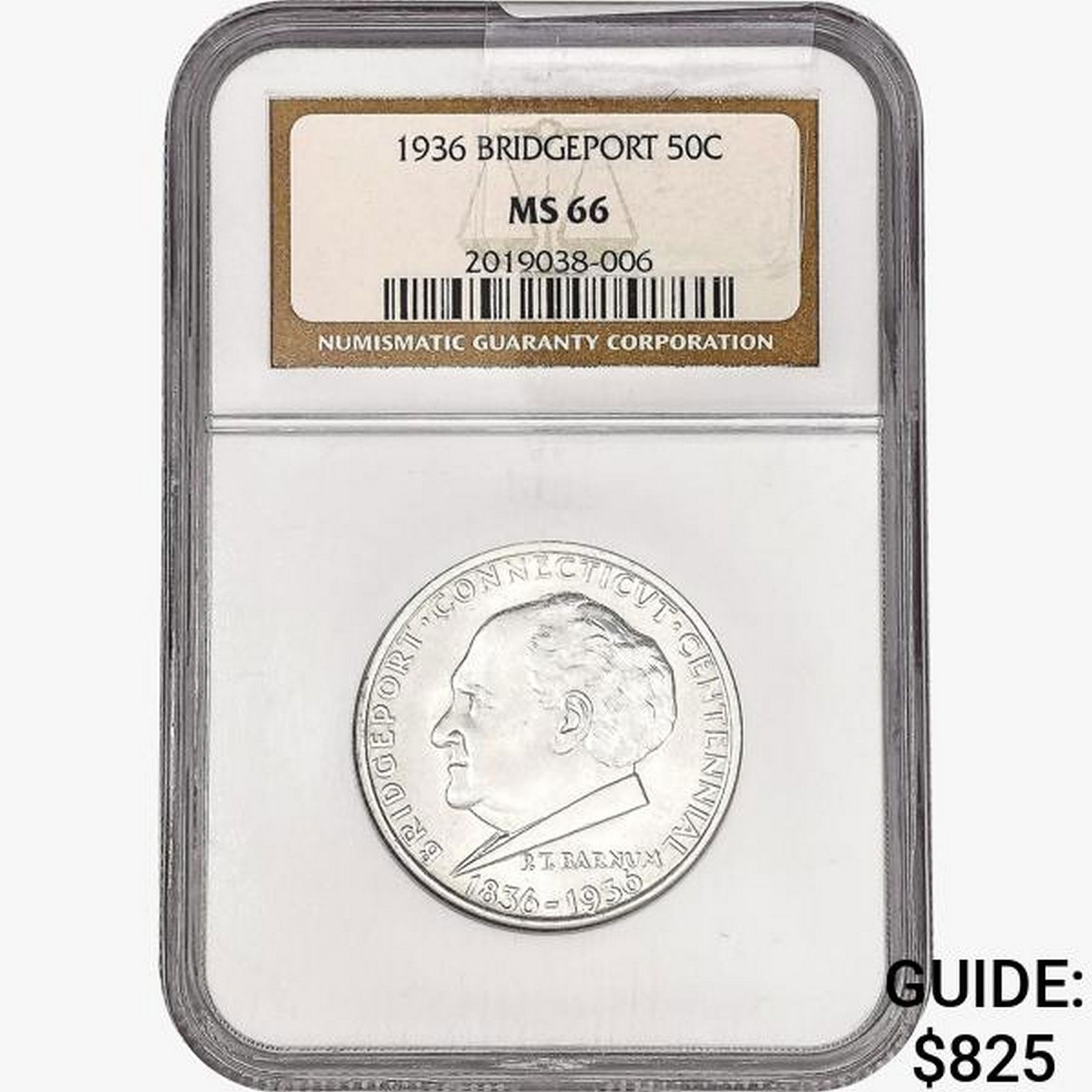 1936 Bridgeport Half Dollar NGC MS66 (1 of 2)