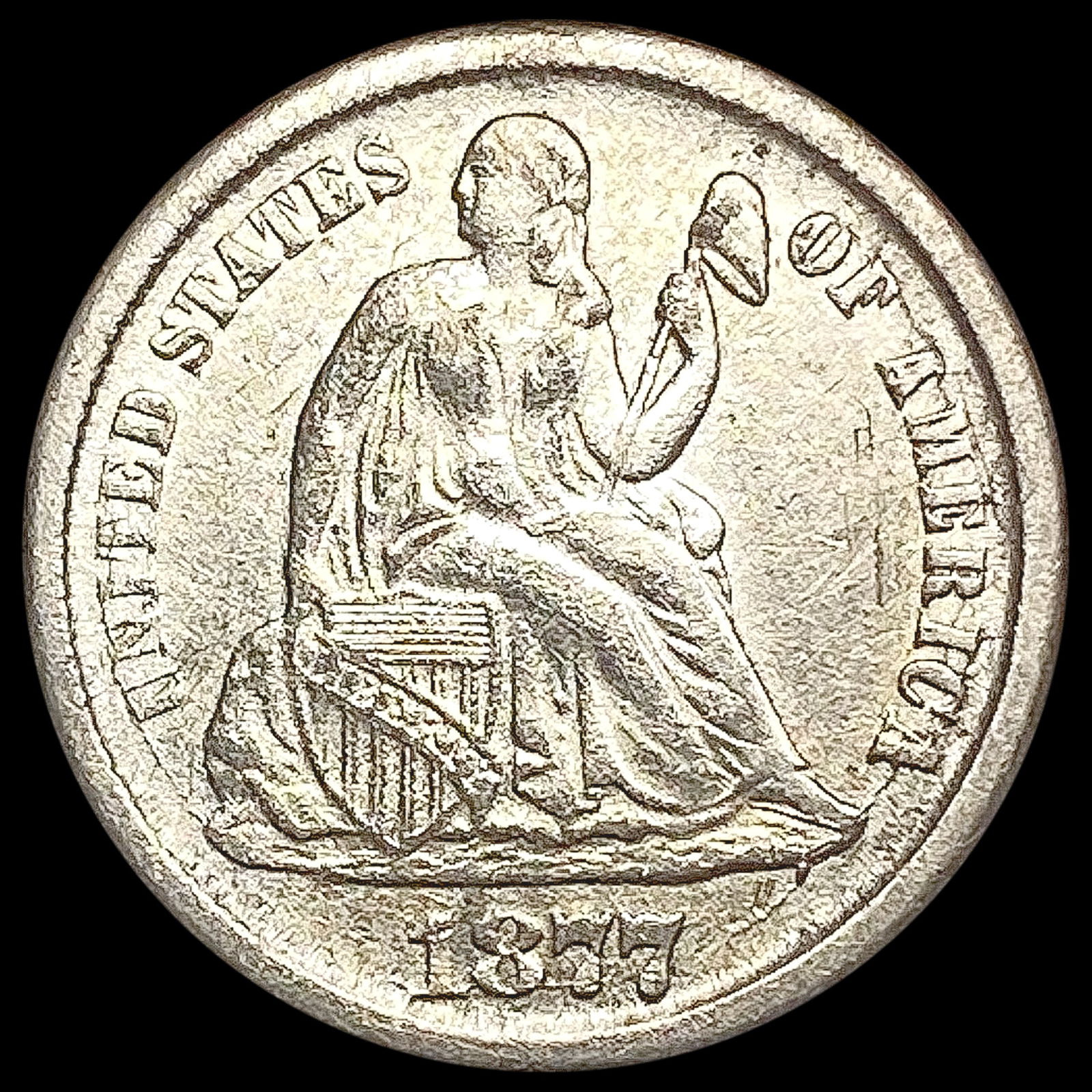 1877-CC Seated Liberty Dime CLOSELY UNCIRCULATED (1 of 2)