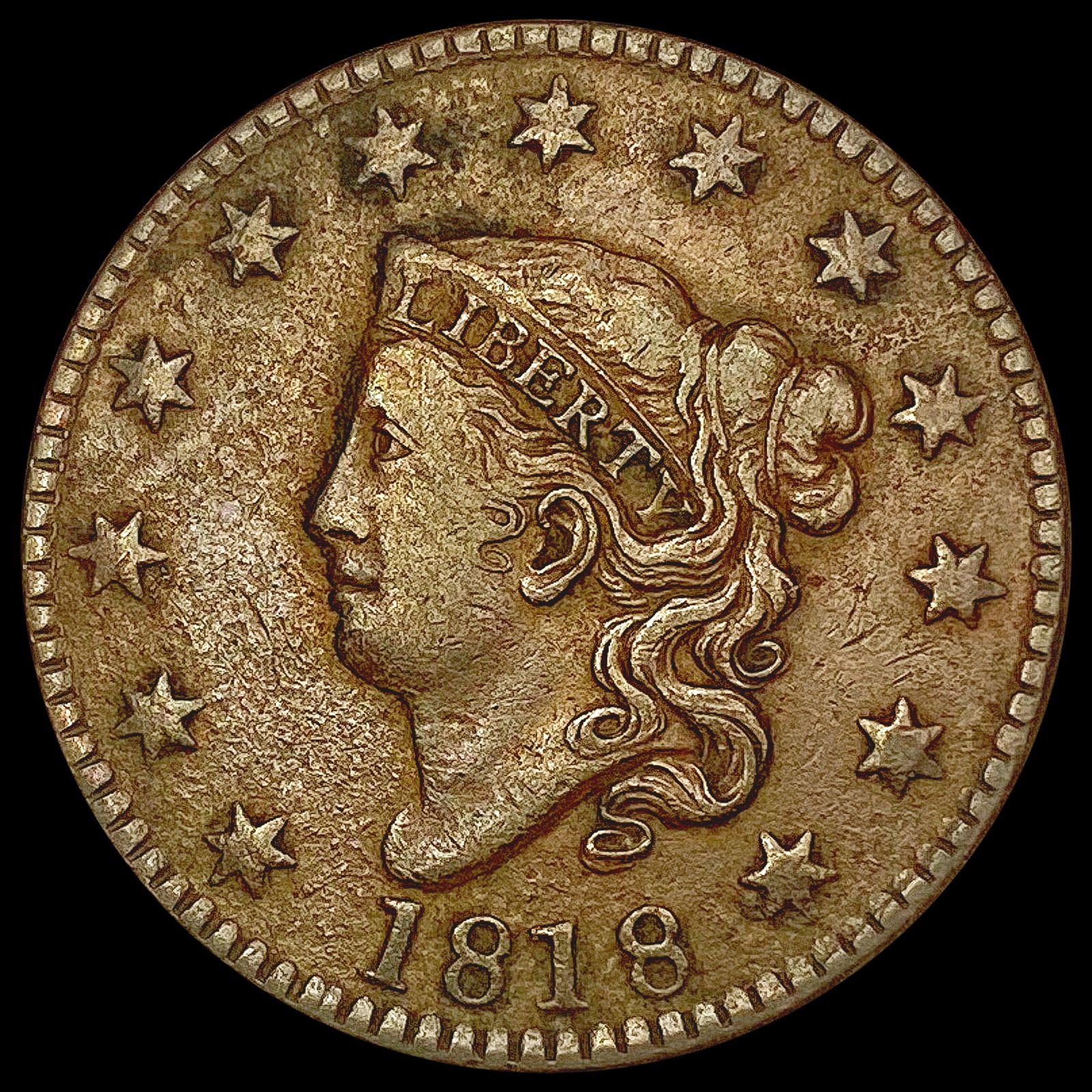 1818 Coronet Head Large Cent LIGHTLY CIRCULATED (1 of 2)