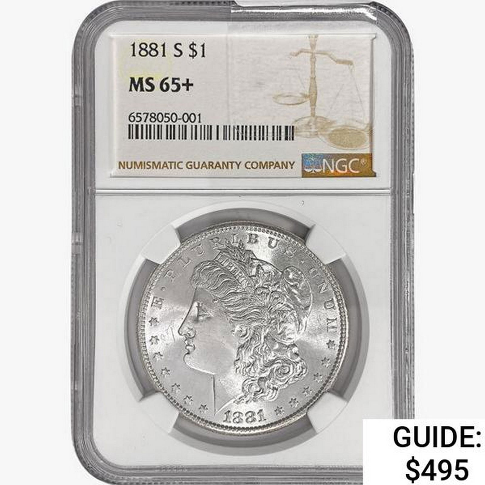 1881-S Morgan Silver Dollar NGC MS65+ (1 of 2)