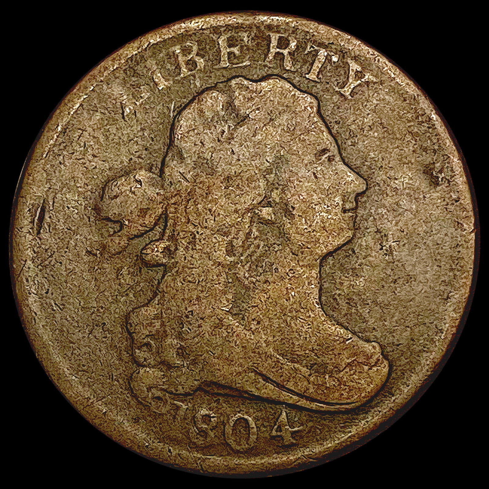 1804 Draped Bust Half Cent NICELY CIRCULATED (1 of 2)