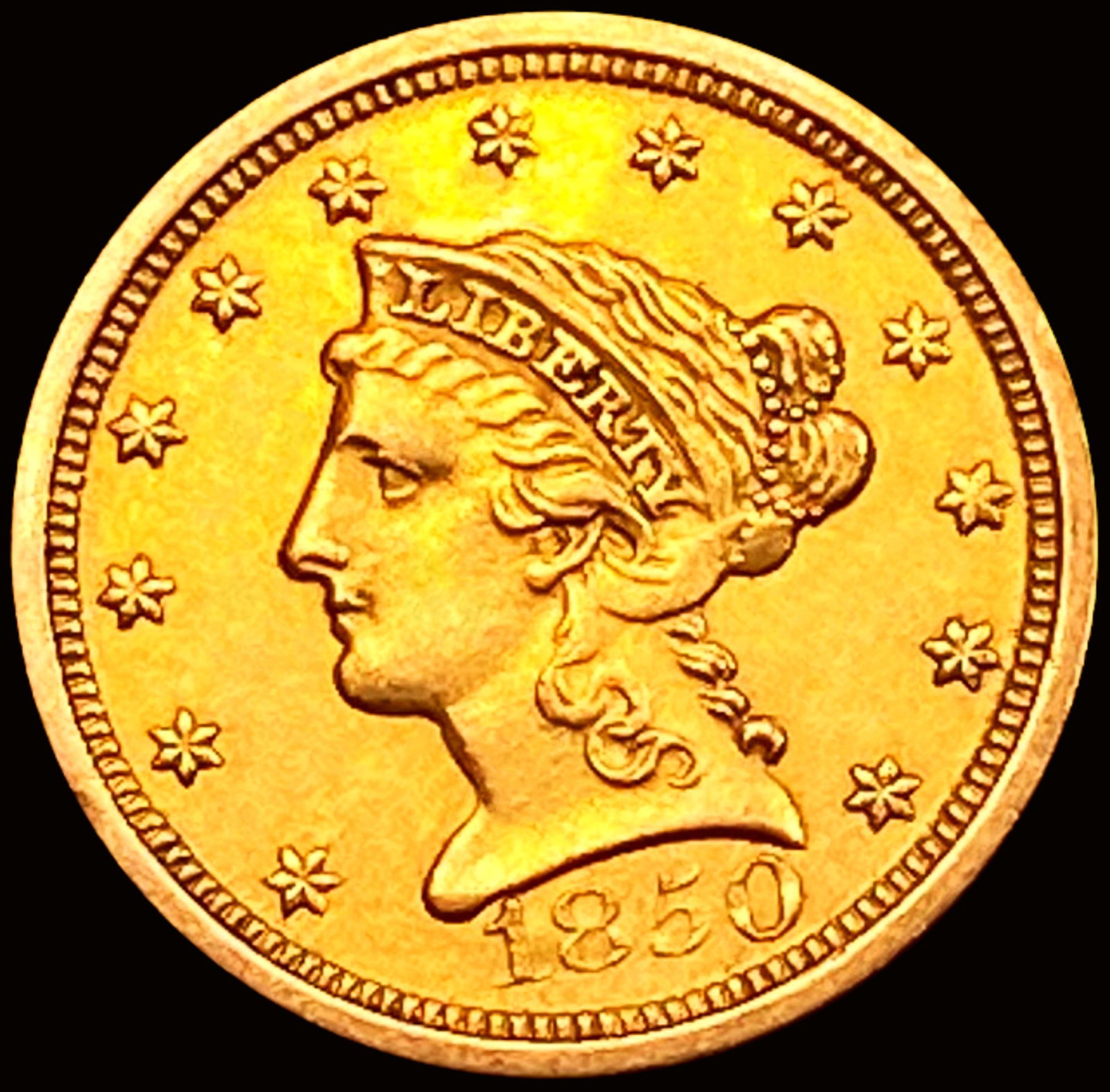 1850-O $2.50 Gold Quarter Eagle CHOICE BU (1 of 2)