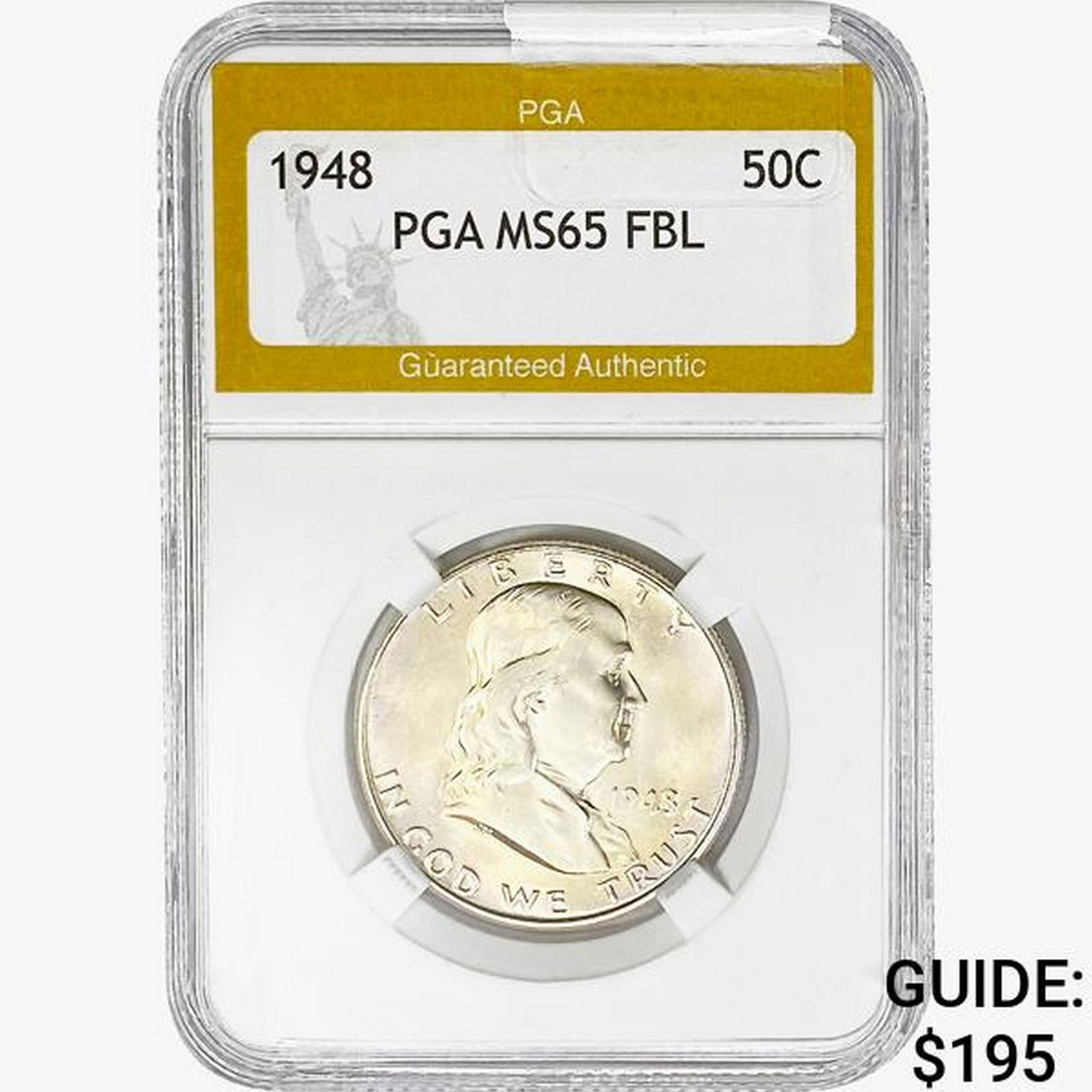 1948 Franklin Half Dollar PGA MS65 FBL (1 of 2)