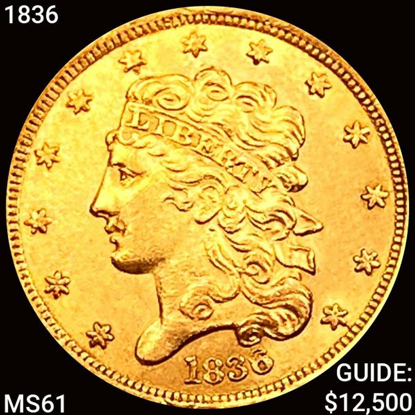 1836 $5 Gold Half Eagle UNCIRCULATED (1 of 2)