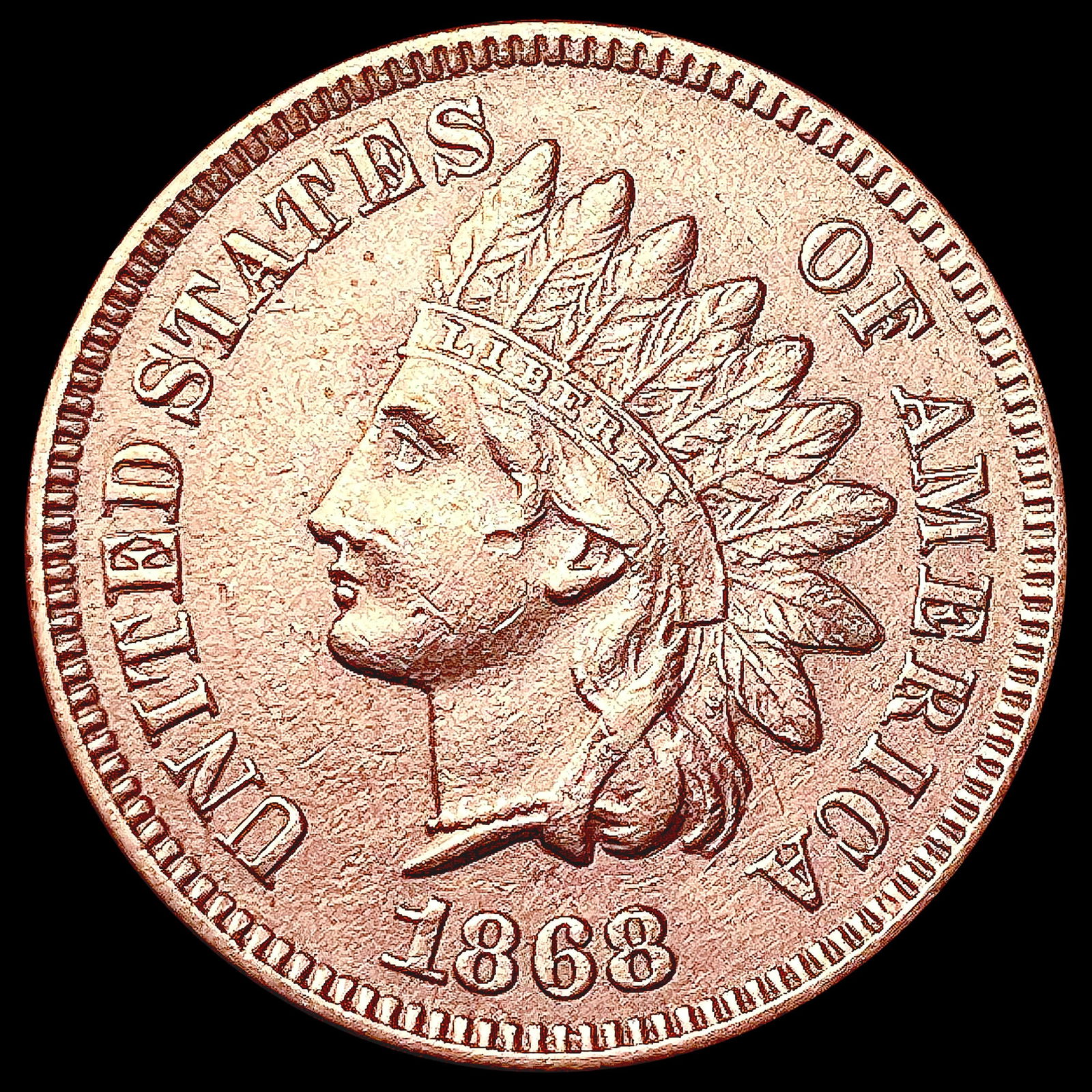 1868 RED Indian Head Cent UNCIRCULATED (1 of 2)