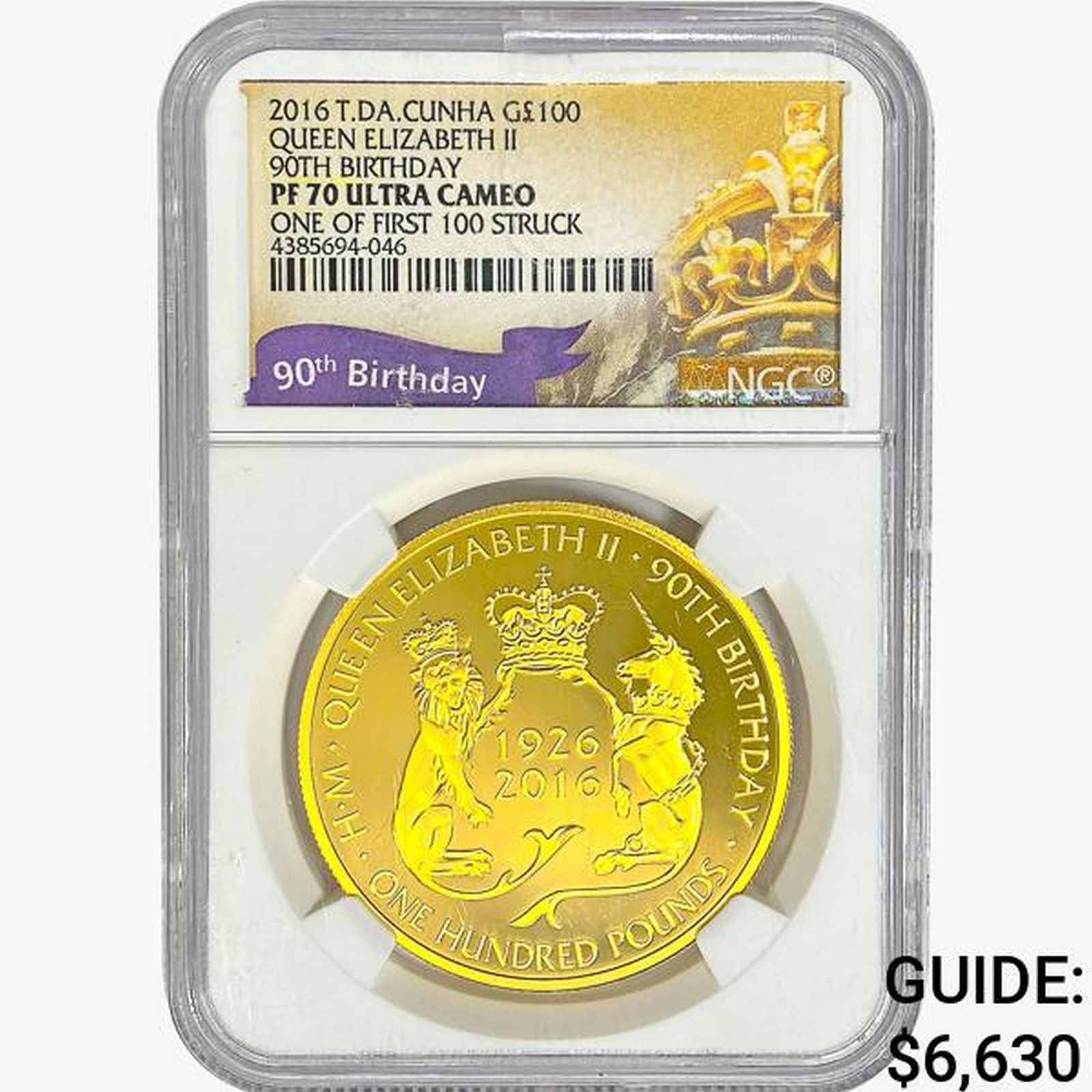 2016 1oz. Gold T.DA.Cunha £100 NGC PF70 UC (1 of 2)