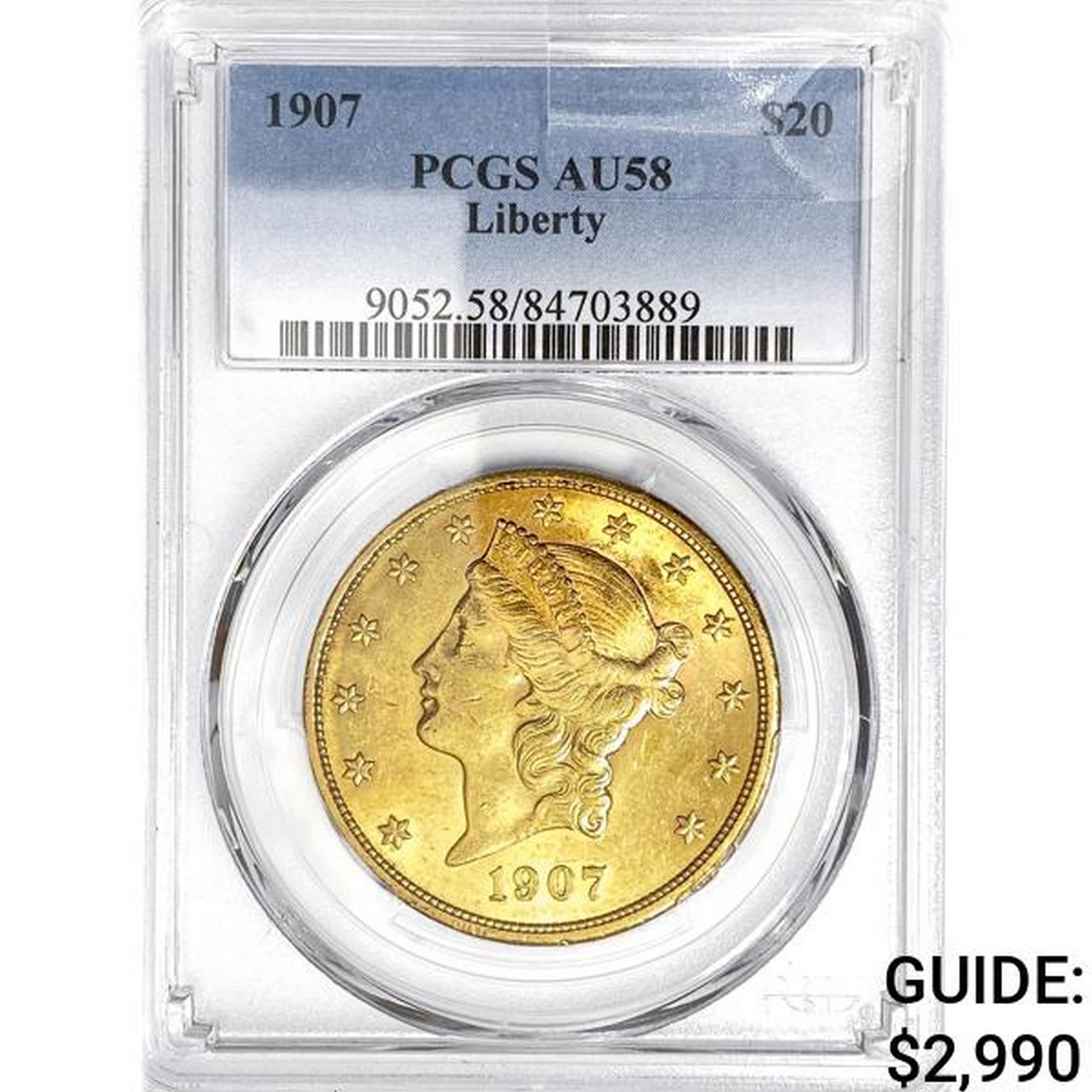 1907 $20 Gold Double Eagle PCGS AU58 (1 of 2)