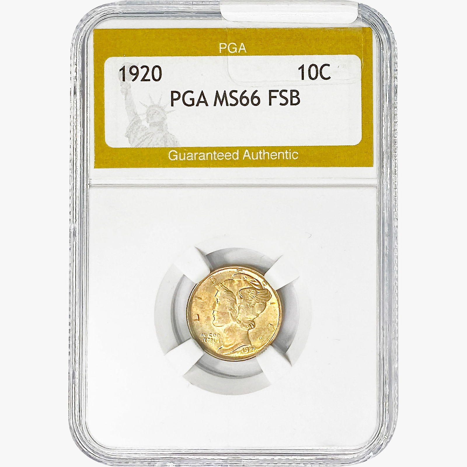 1920 Mercury Silver Dime PGA MS66 FSB (1 of 2)