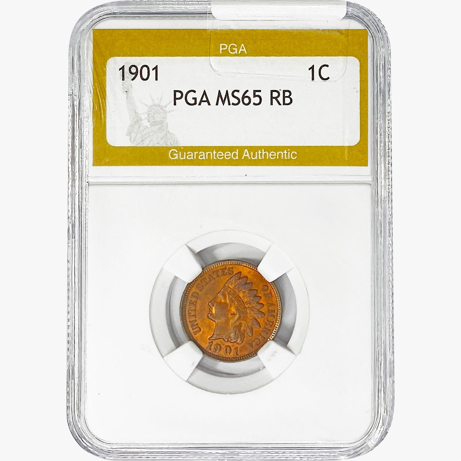 1901 Indian Head Cent PGA MS65  RB (1 of 2)